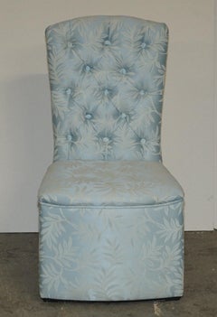 STUNNING VERY COMFORTABLE BLUE FLORAL SILK FINISH DRESSING TABLE OR SIDE CHAiR
