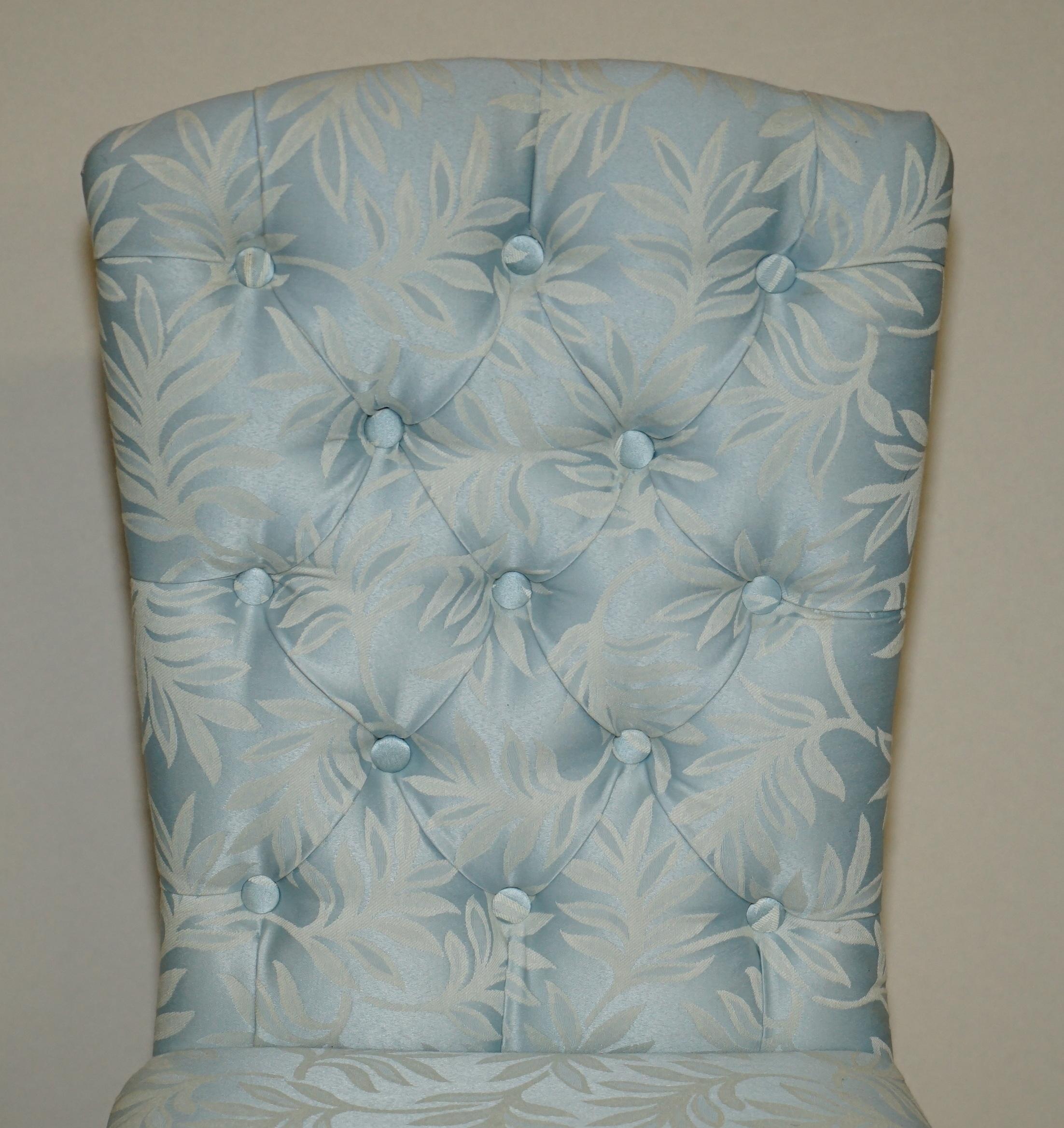 Art Deco STUNNING VERY COMFORTABLE BLUE FLORAL SILK FINISH DRESSING TABLE OR SIDE CHAiR For Sale