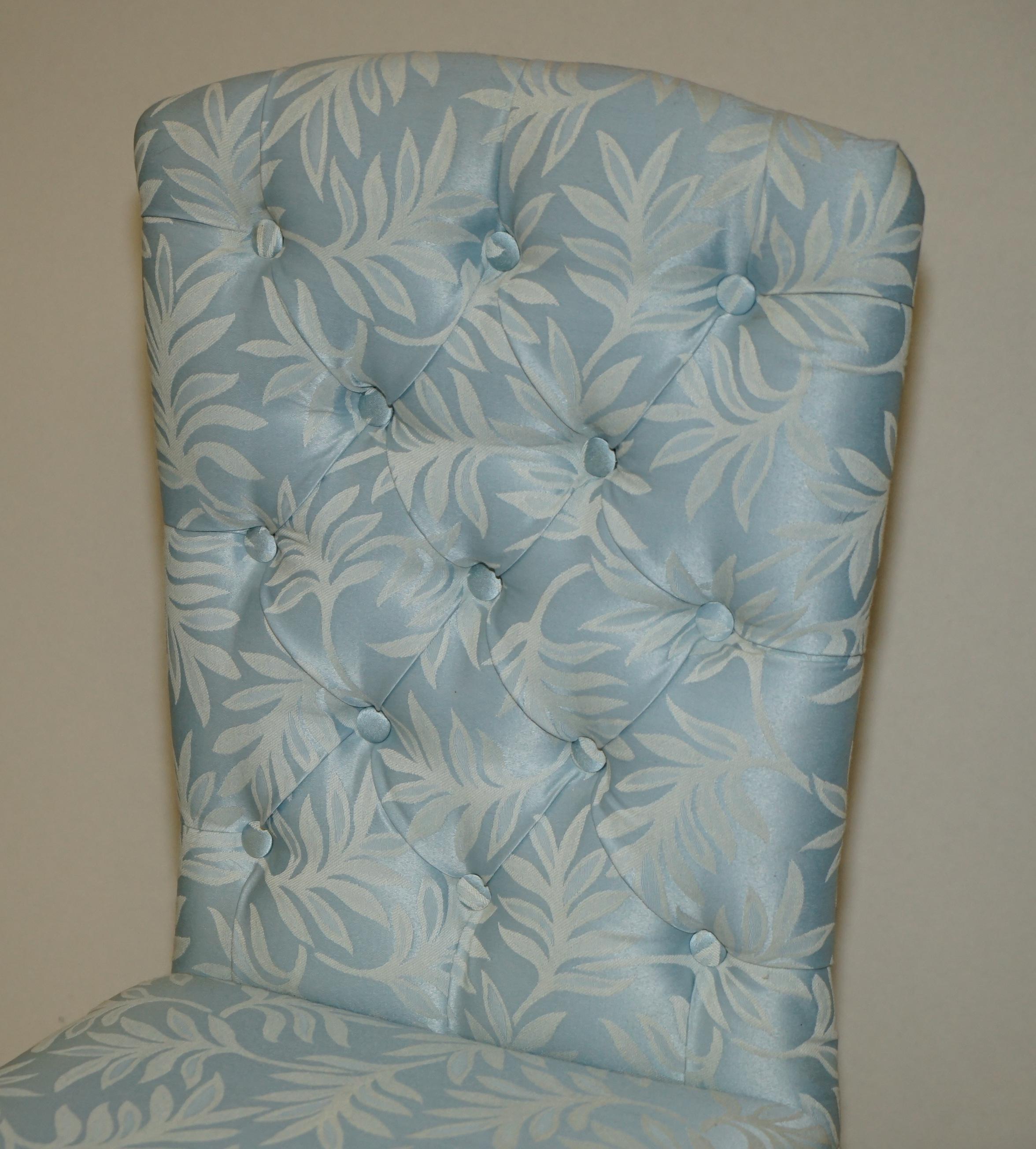 European STUNNING VERY COMFORTABLE BLUE FLORAL SILK FINISH DRESSING TABLE OR SIDE CHAiR For Sale