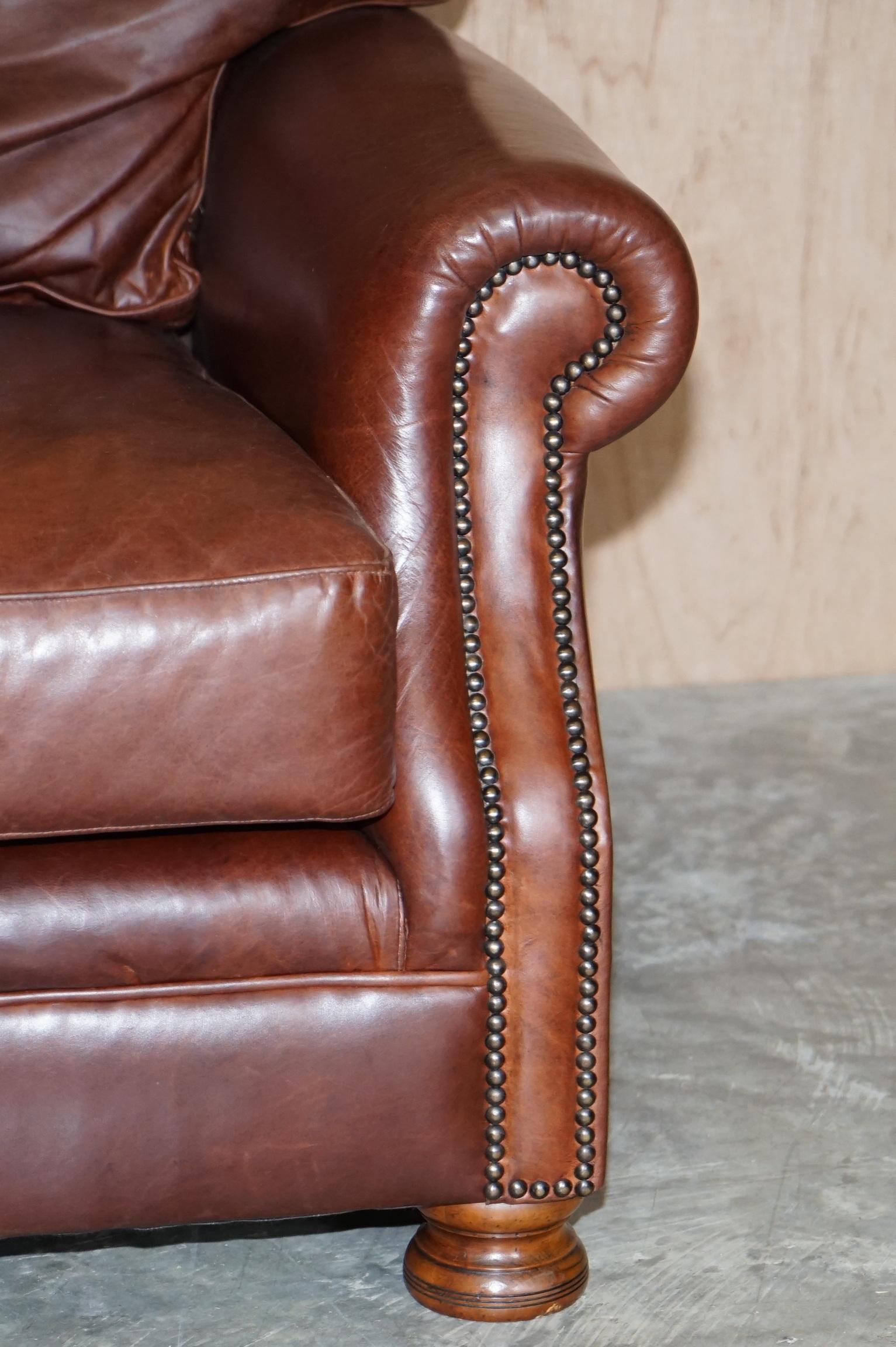 Stunning Very Comfortable Heritage Brown Leather Tetrad Prince Two Seat Sofa 6