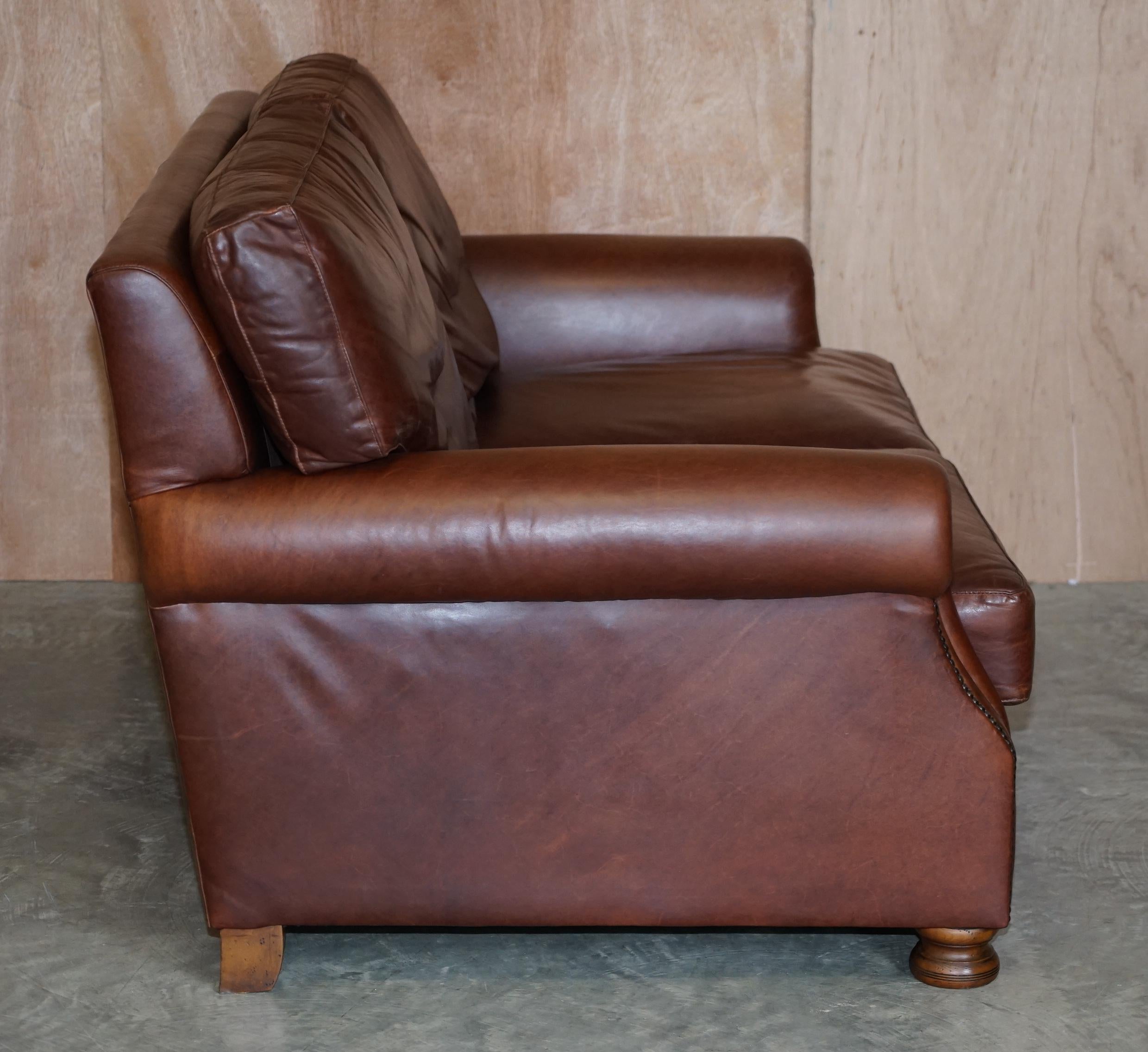 Stunning Very Comfortable Heritage Brown Leather Tetrad Prince Two Seat Sofa 7