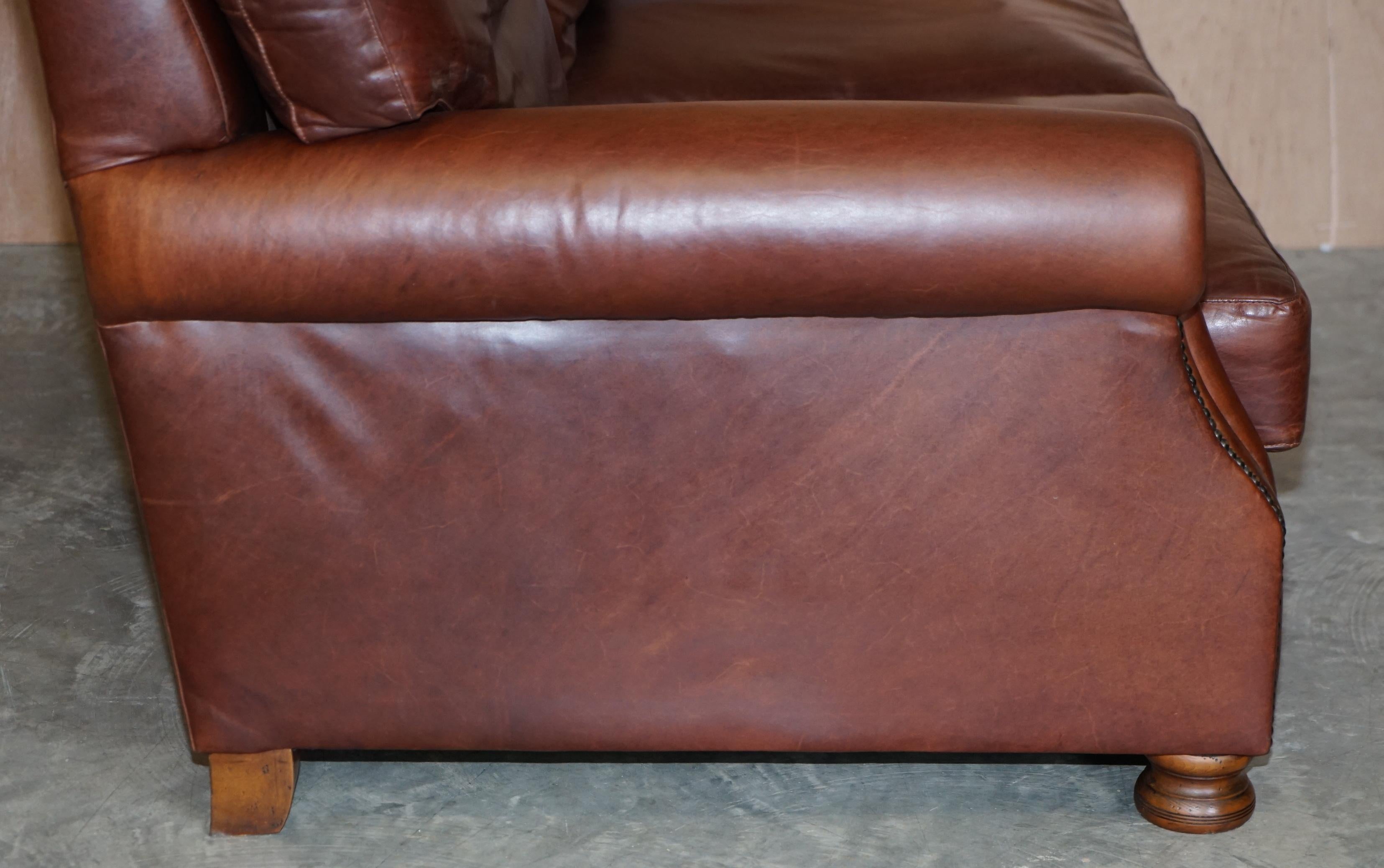 Stunning Very Comfortable Heritage Brown Leather Tetrad Prince Two Seat Sofa 8