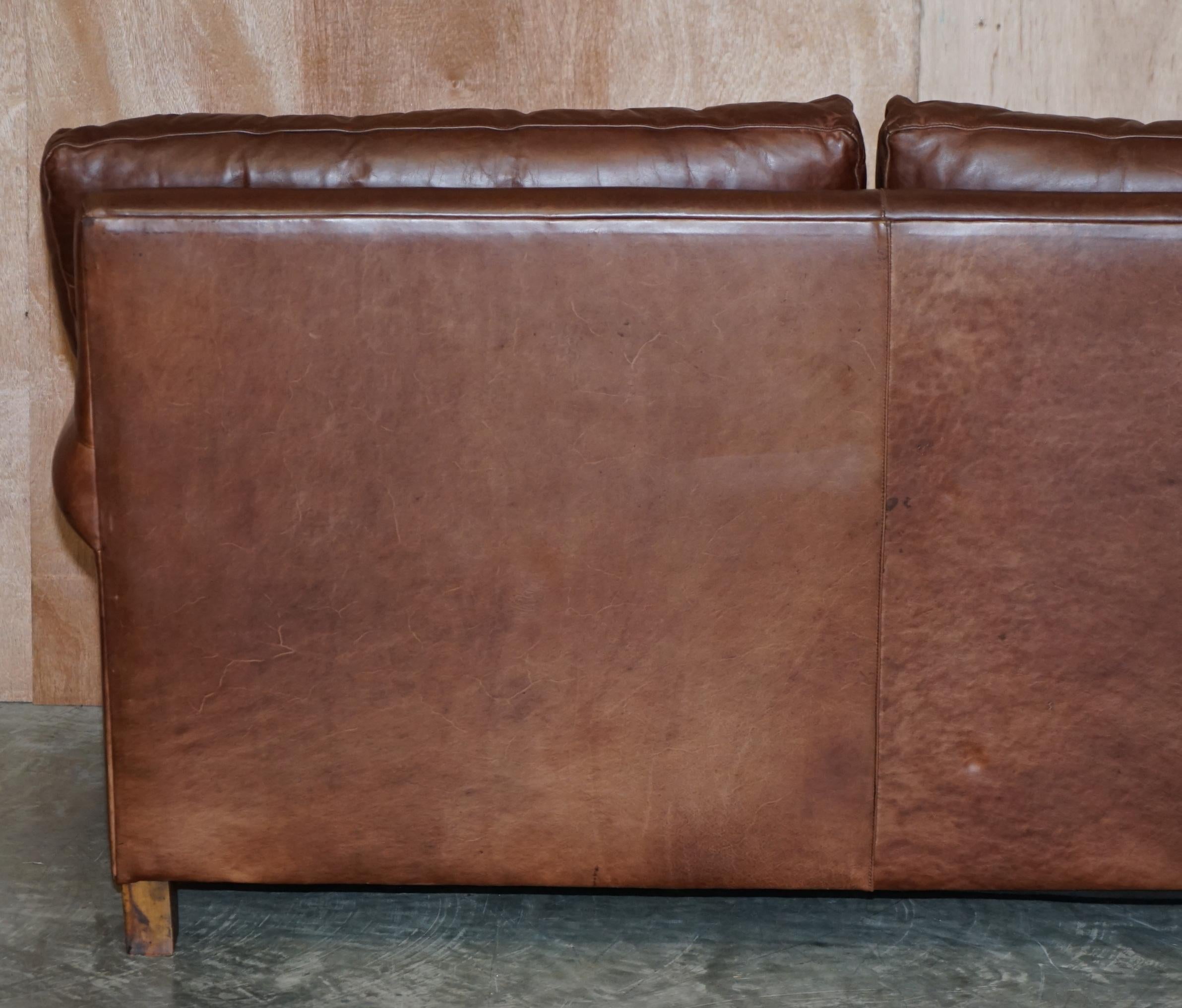 Stunning Very Comfortable Heritage Brown Leather Tetrad Prince Two Seat Sofa 10