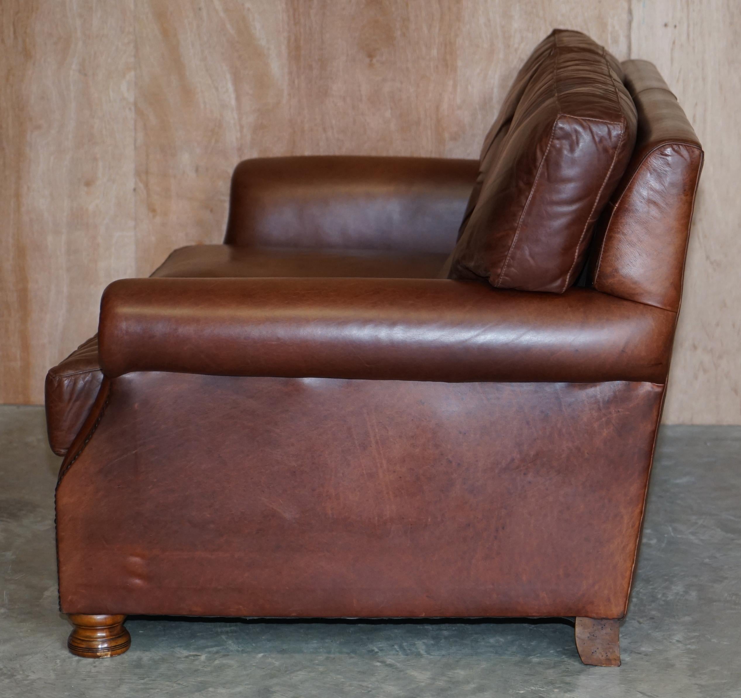Stunning Very Comfortable Heritage Brown Leather Tetrad Prince Two Seat Sofa 11