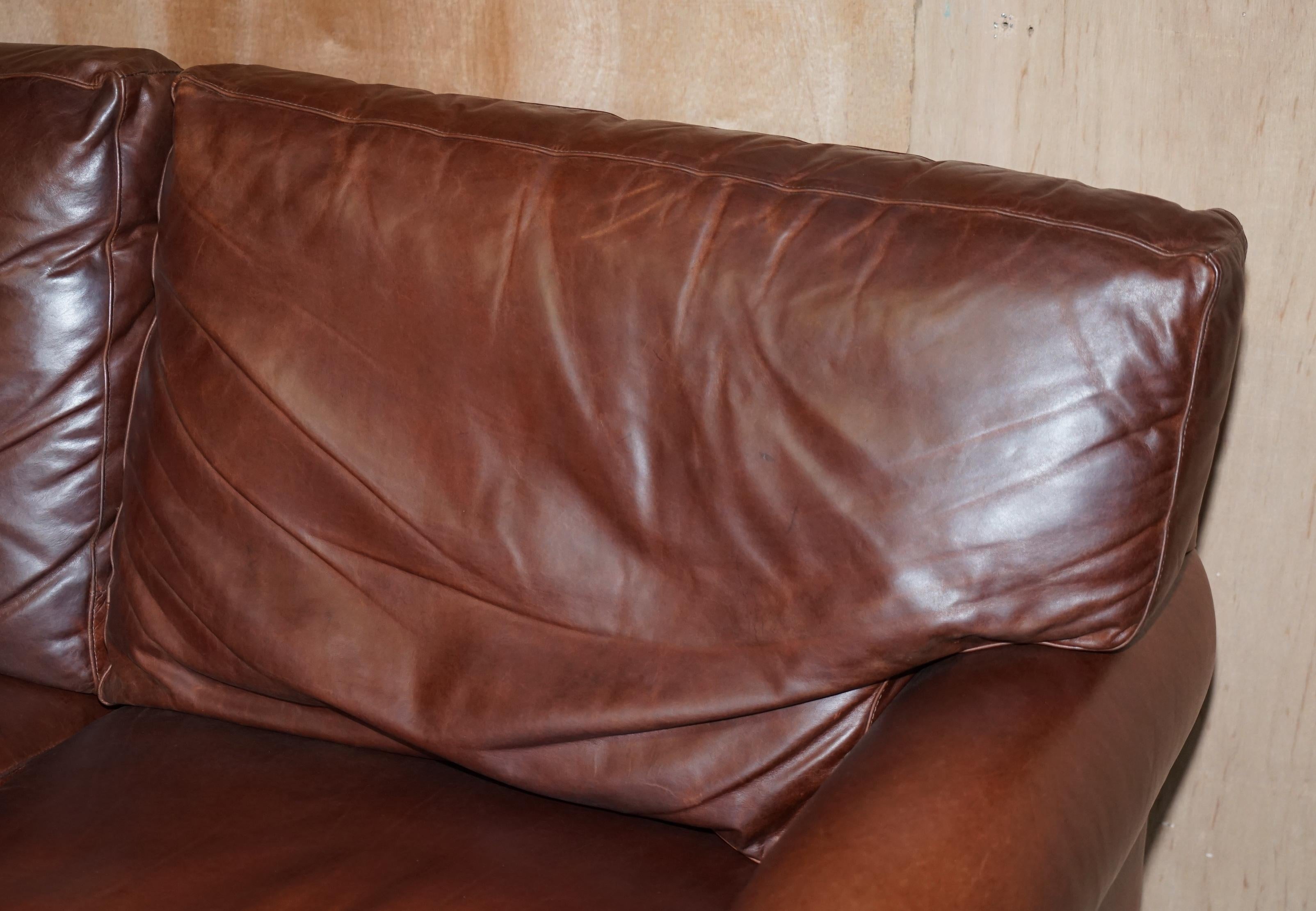 20th Century Stunning Very Comfortable Heritage Brown Leather Tetrad Prince Two Seat Sofa