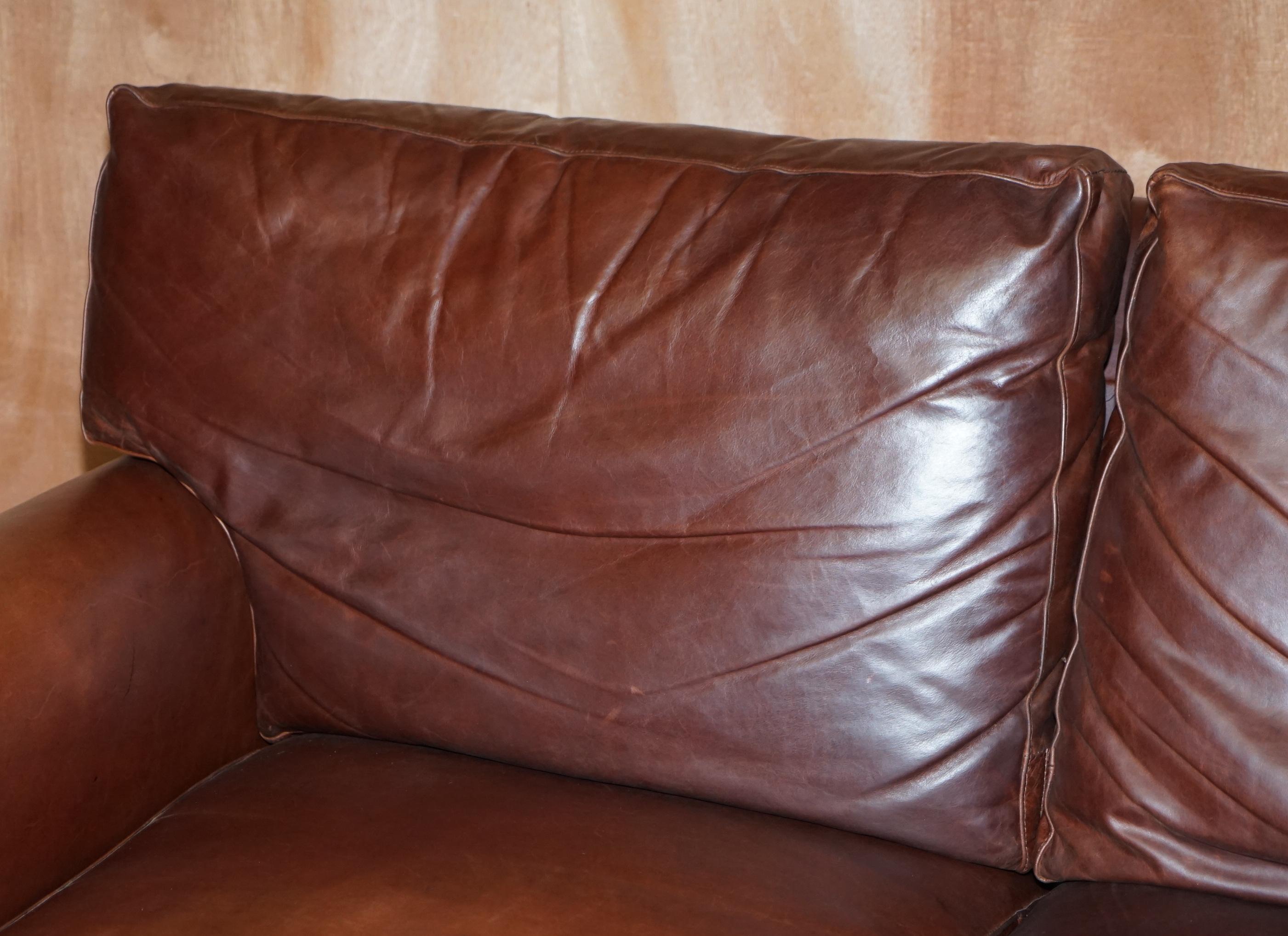 Stunning Very Comfortable Heritage Brown Leather Tetrad Prince Two Seat Sofa 1