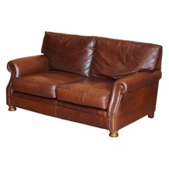 Used Stunning Very Comfortable Heritage Brown Leather Tetrad Prince Two Seat Sofa