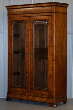 Grand Swedish Biedermeier Cherry Wood Armoire Wardrobe, circa 1880