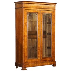 Antique Grand Swedish Biedermeier Cherry Wood Armoire Wardrobe, circa 1880