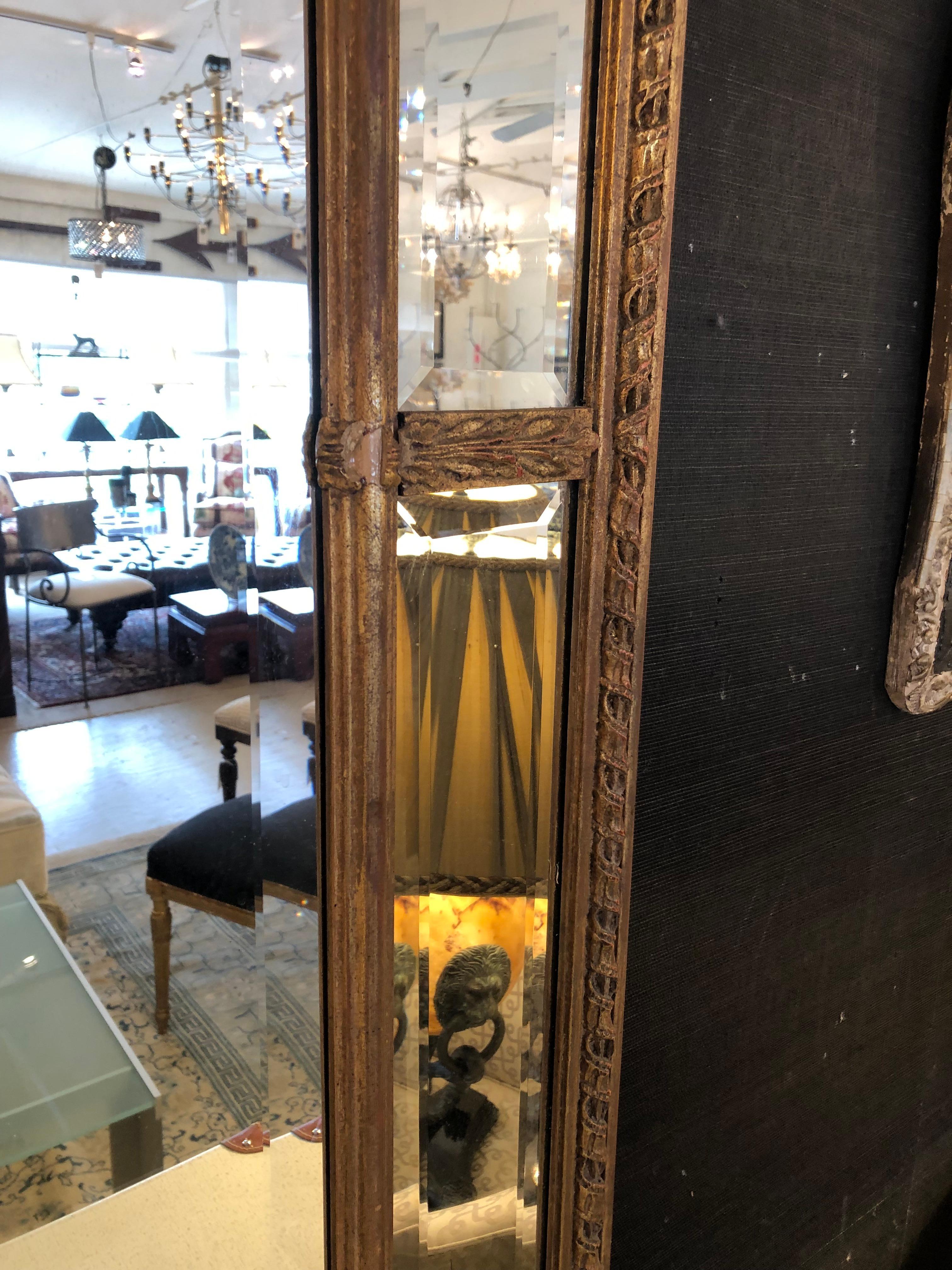 Stunning Very Large Louis XVI Style Giltwood & Beveled Mirror For Sale 11