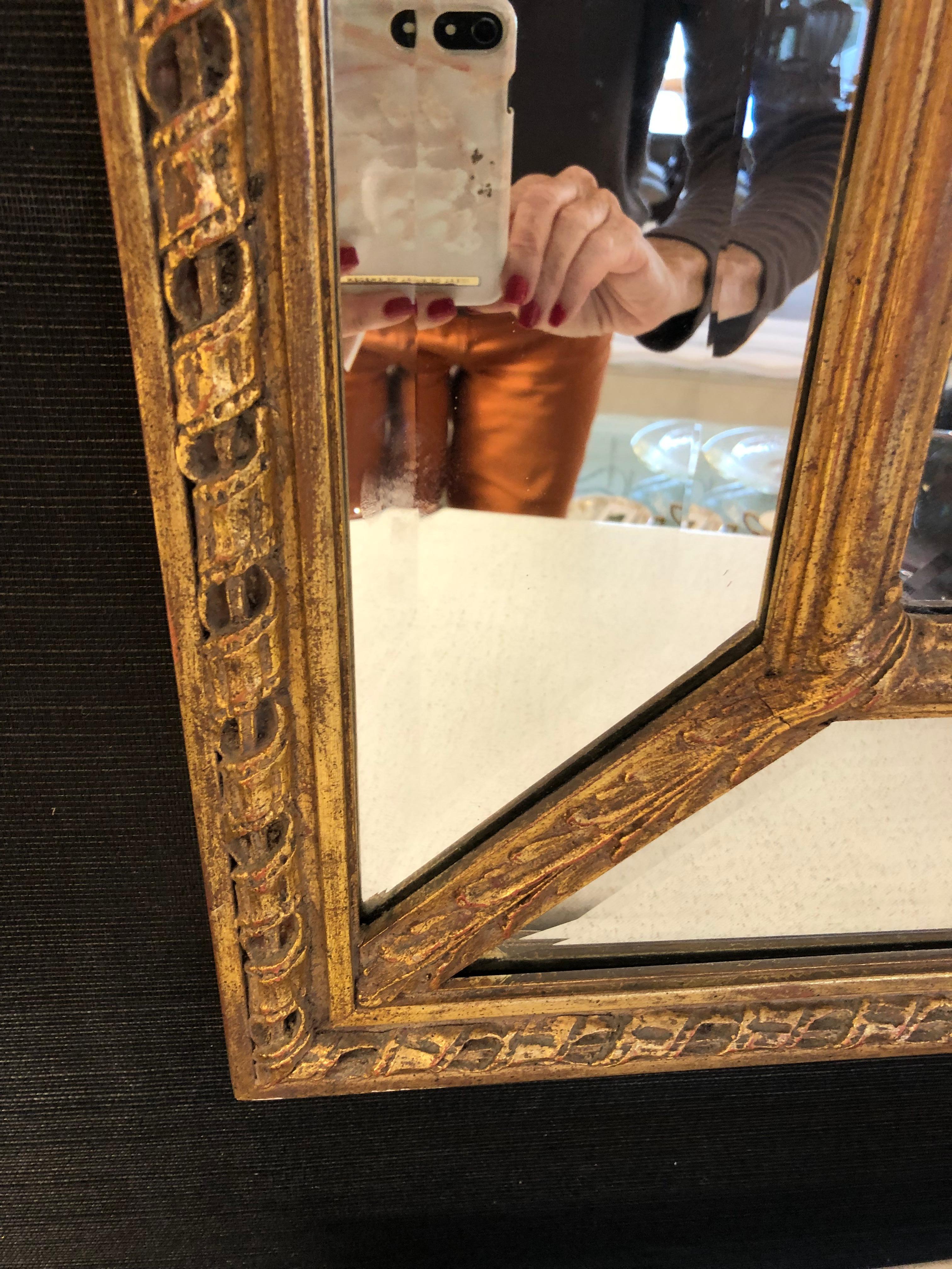 Atemberaubende sehr große Louis XVI-Stil Giltwood & abgeschrägte Spiegel im Angebot 10