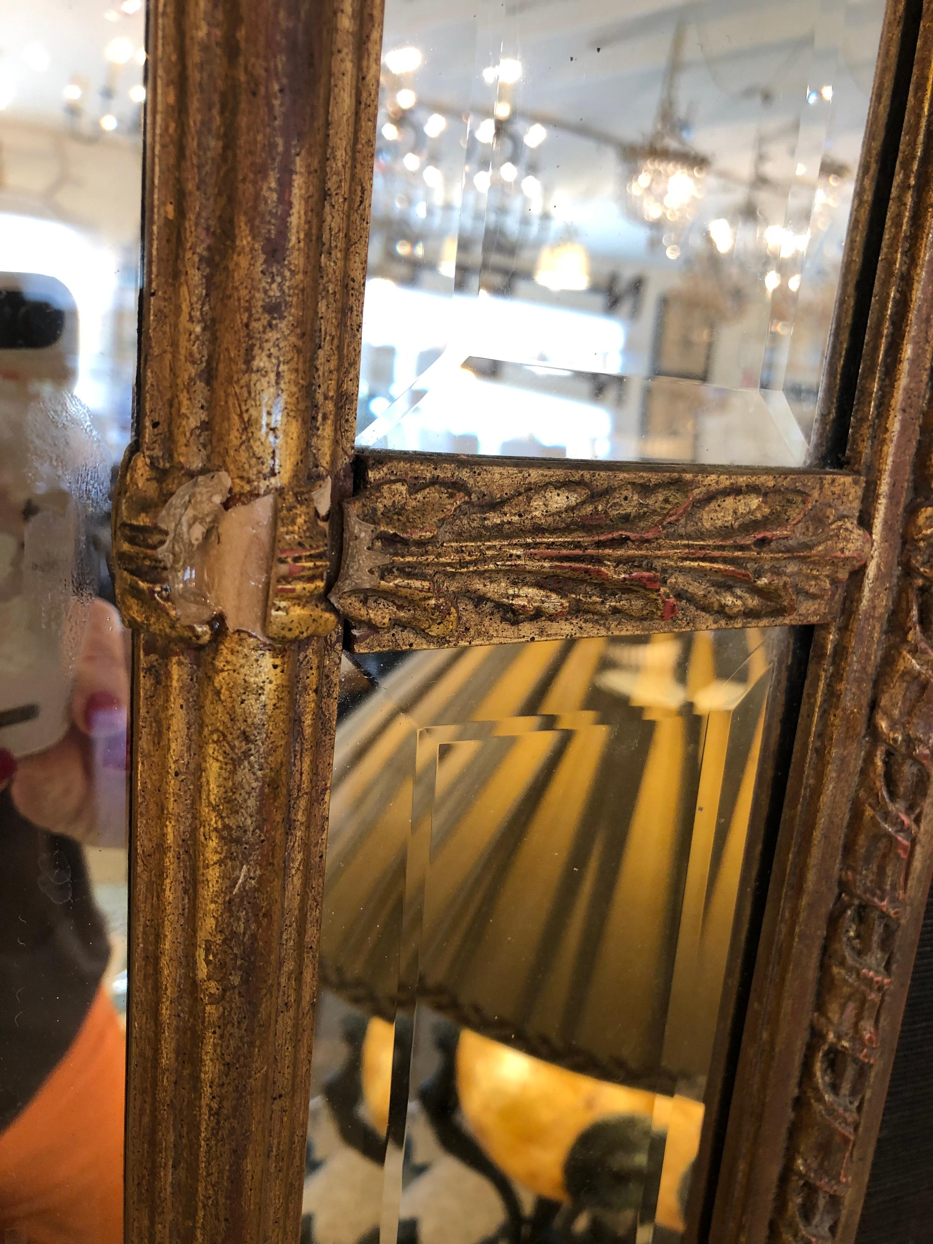 Atemberaubende sehr große Louis XVI-Stil Giltwood & abgeschrägte Spiegel im Angebot 12