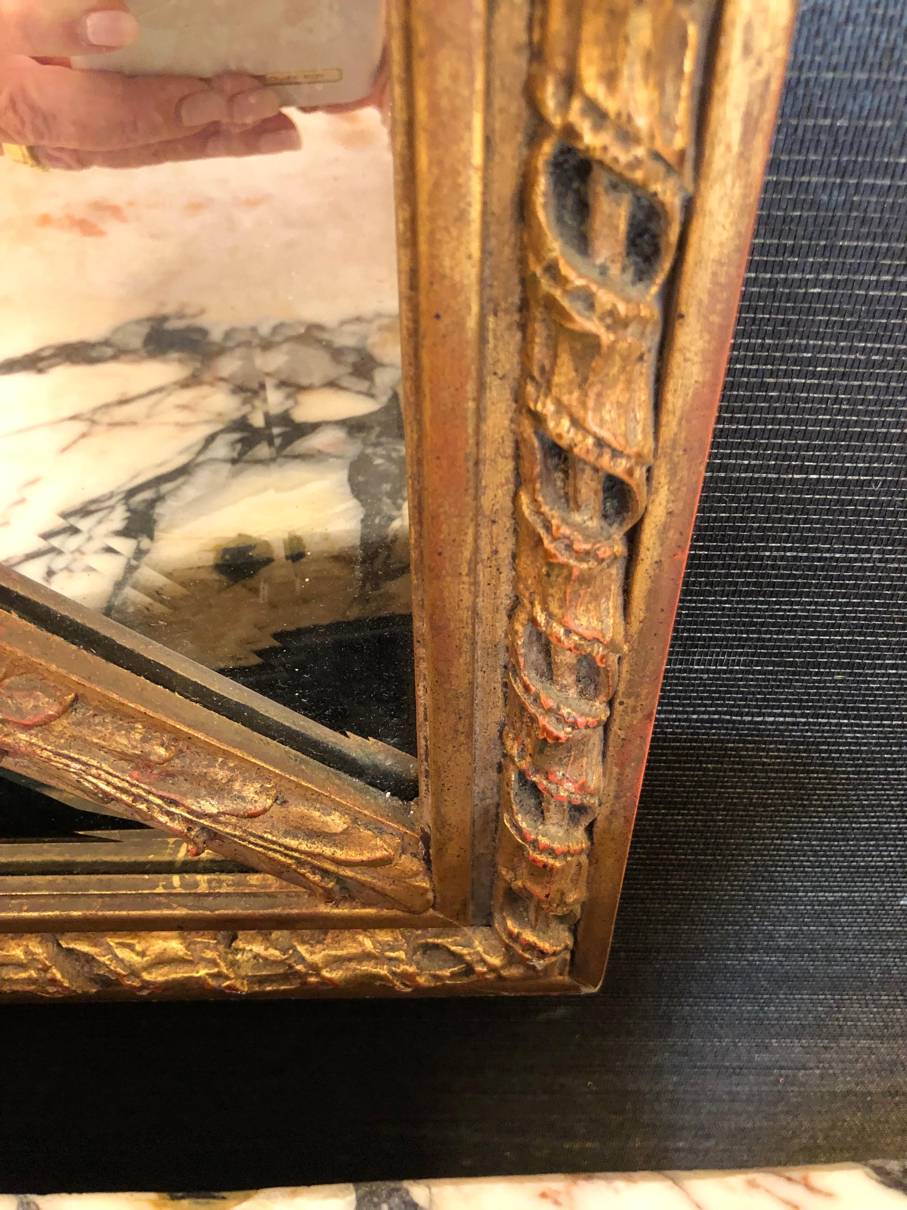 Atemberaubende sehr große Louis XVI-Stil Giltwood & abgeschrägte Spiegel im Angebot 2