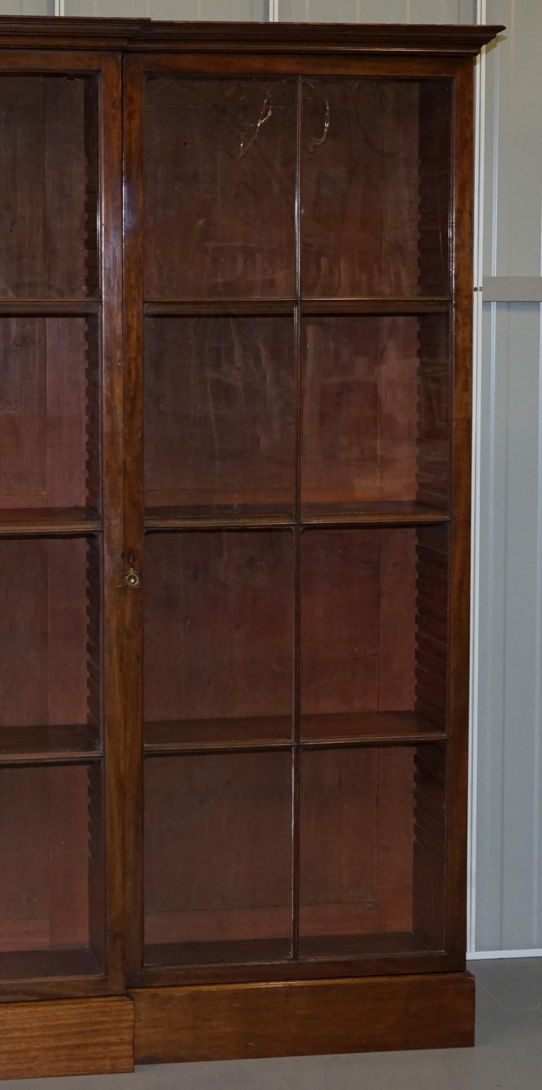 Stunning Very Large Victorian Mahogany Library Breakfront Bookcase