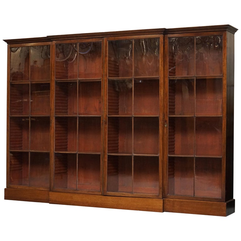 Stunning Very Large Victorian Mahogany, What Is A Bookcase With Glass Doors Called