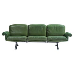 Stunning & very rare green leather DS-31 Sofa by Team De Sede for De Sede Swiss