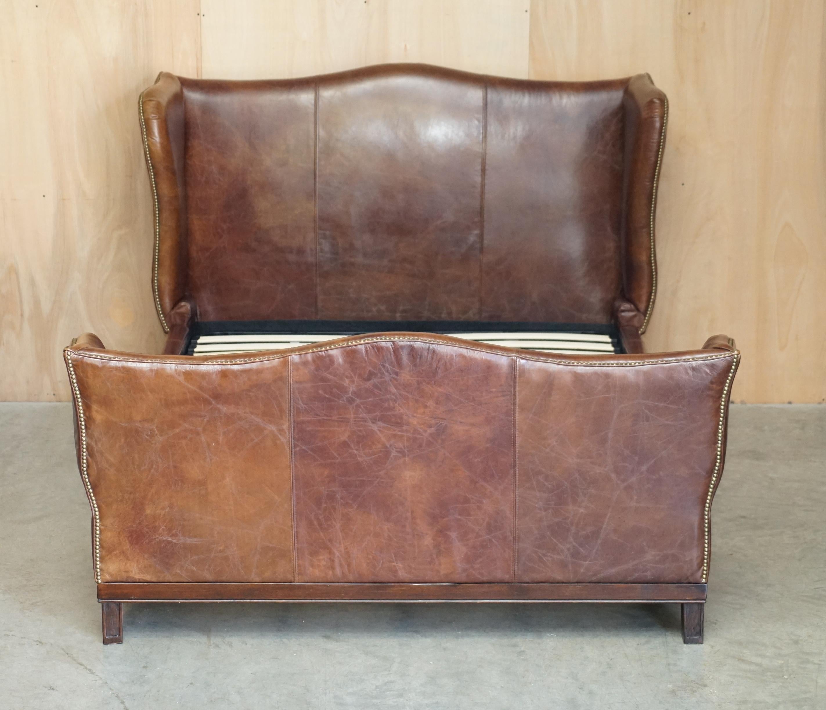 Royal House Antiques

Royal House Antiques is delighted to offer for sale this lovely, very rare hand dyed heritage brown leather wingback king size bed frame

Please note the delivery fee listed is just a guide, it covers within the M25 only for