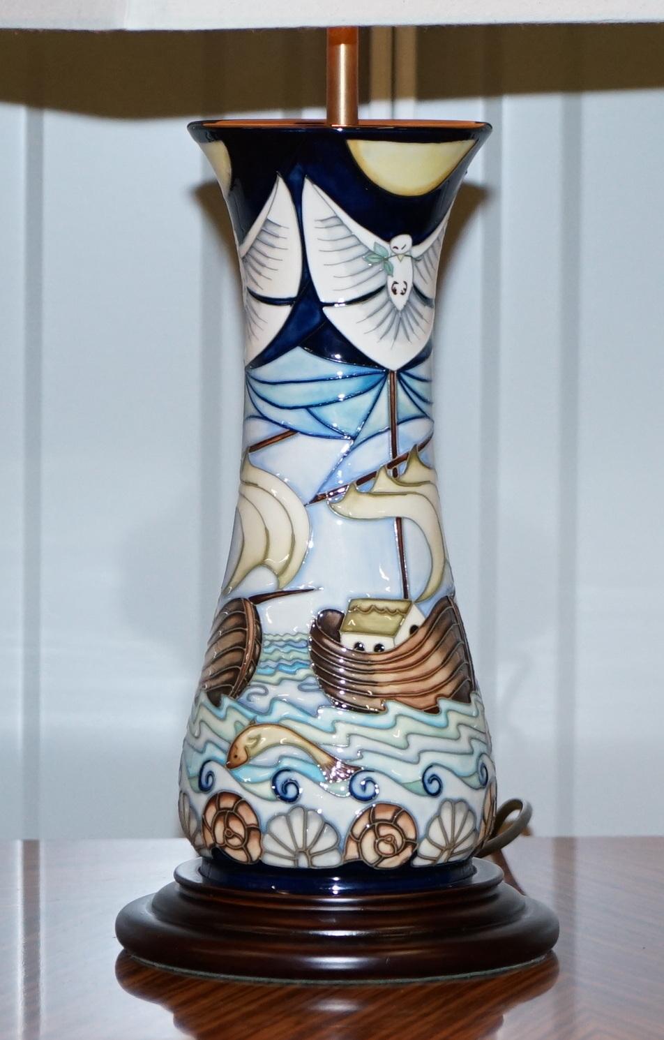 Modern Stunning Very Rare Moorcroft Winds of Change Table Lamp Hand Painted Pottery