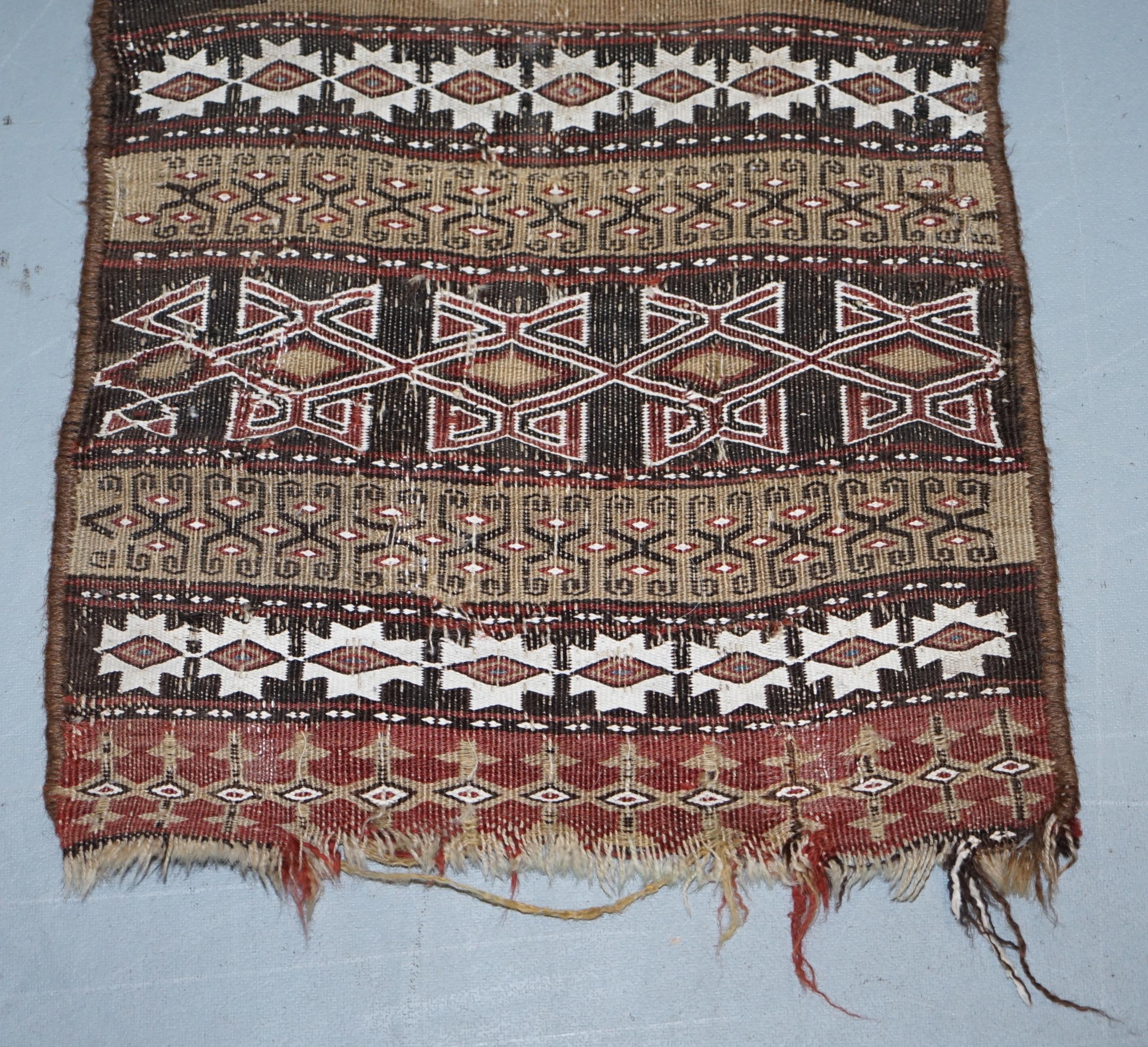 Wool Stunning Very Rare & Old Native American Indian Kilim Wall Hanging Striped Throw