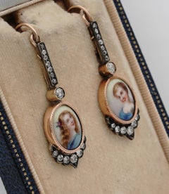 Stunning Victorian 1.40 Carat Diamond Miniature Drop Earrings