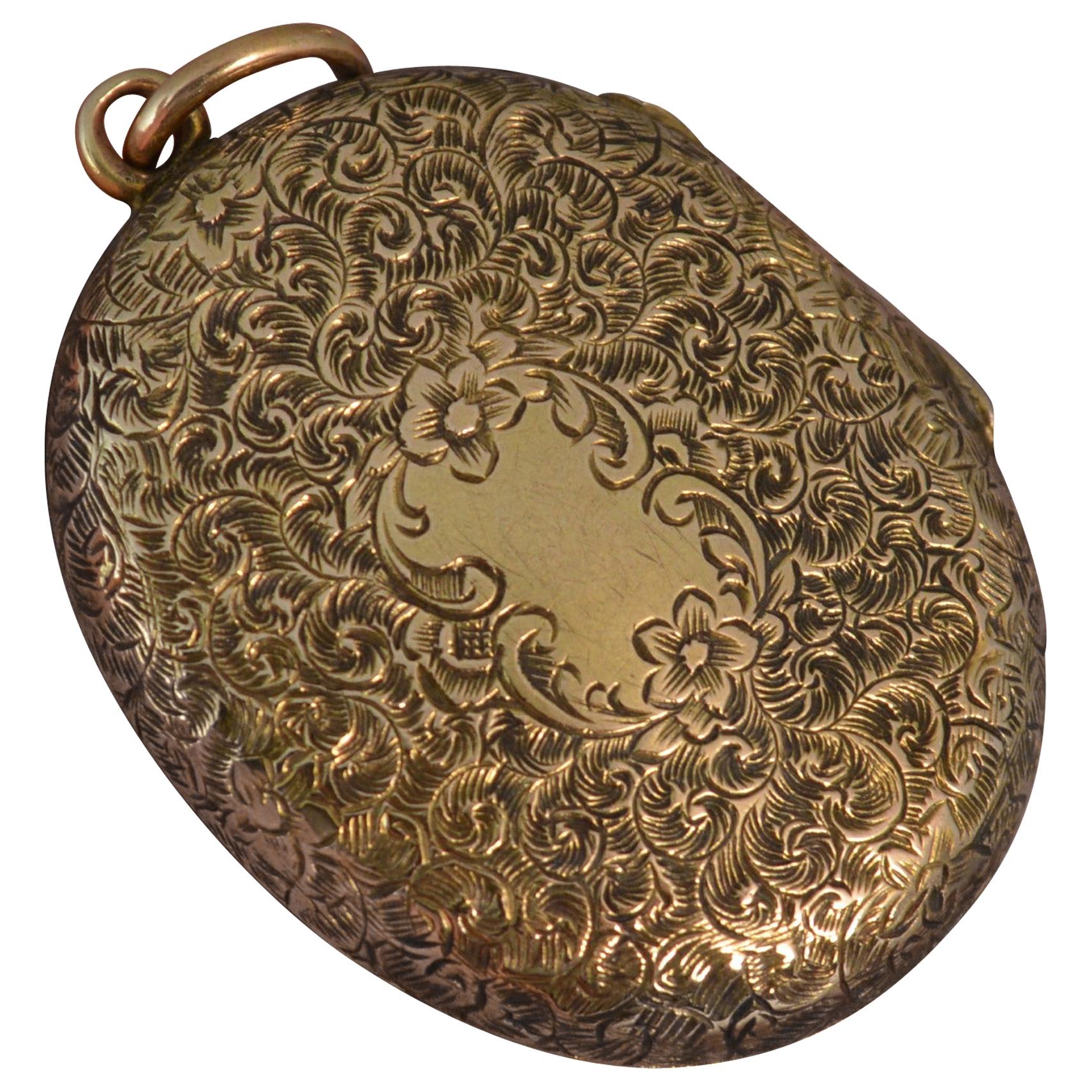 Stunning Victorian 15 Carat Gold Double Locket Pendant