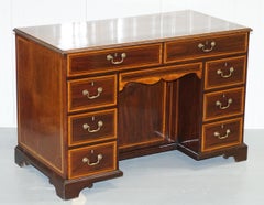 Stunning Victorian 1880 Edward & Roberts Satinwood and Walnut Partner Desk Rare