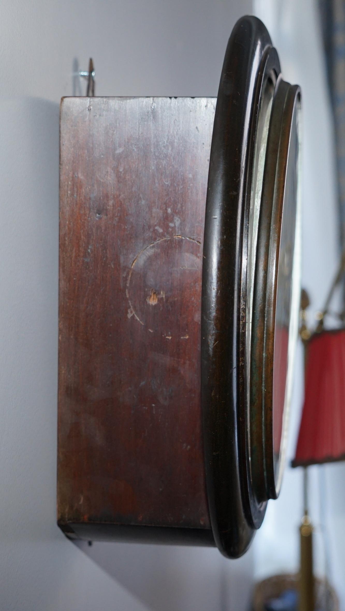 English Stunning Victorian Ebonised Jas Shoolbred & Co London Wall Clock Original Finish