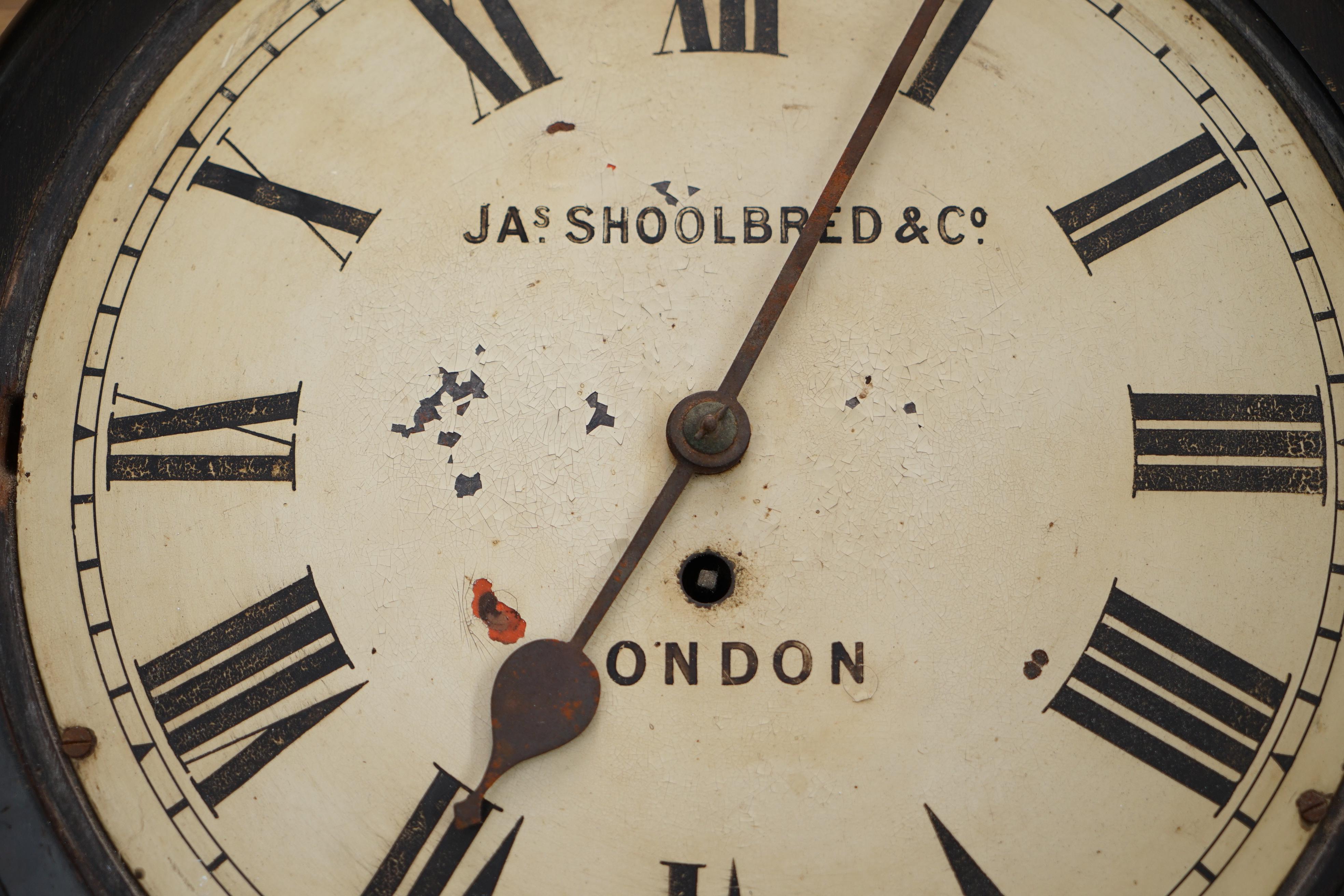 Stunning Victorian Ebonised Jas Shoolbred & Co London Wall Clock Original Finish In Fair Condition In West Sussex, Pulborough