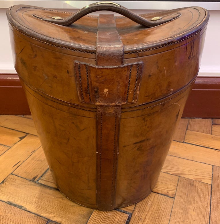 Antique Leather Strapped Saddle-Shaped Hat Box, Knox of New York, Circ –  BLOOMSBURY FINE ART & ANTIQUES