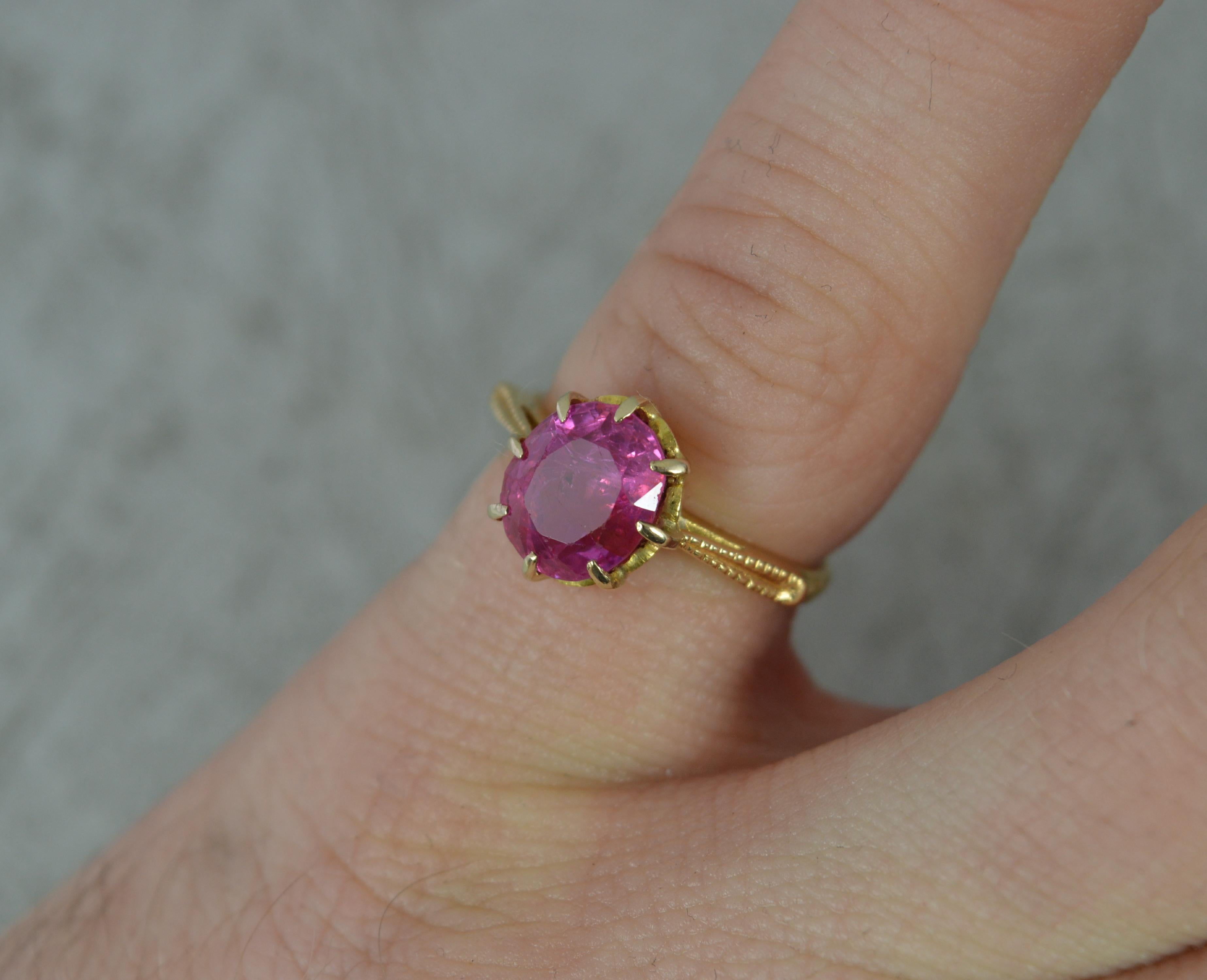 Edwardian Stunning Victorian No Heat Ruby and 18ct Gold Solitaire Ring