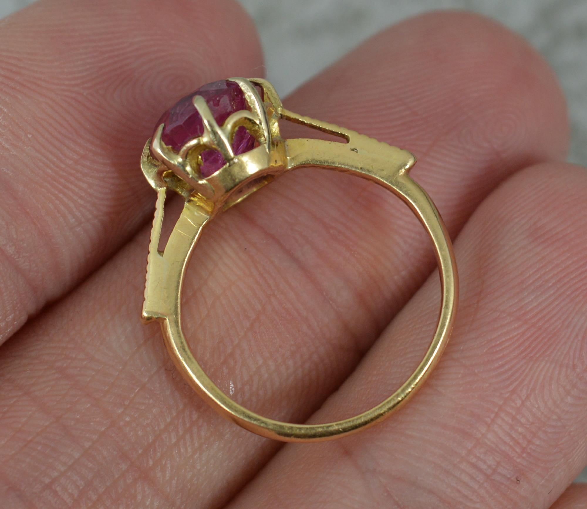 Oval Cut Stunning Victorian No Heat Ruby and 18ct Gold Solitaire Ring