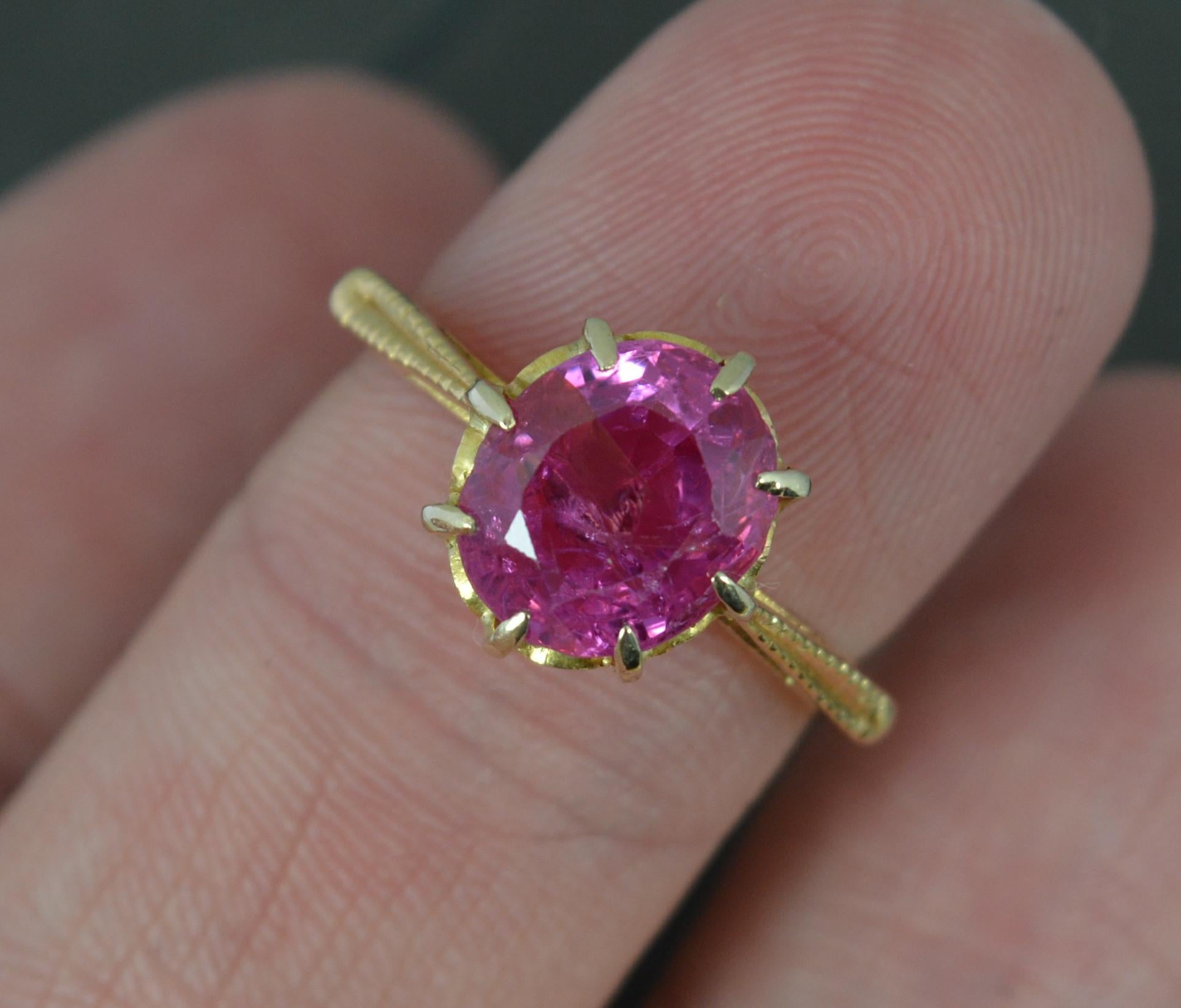 Stunning Victorian No Heat Ruby and 18ct Gold Solitaire Ring In Excellent Condition In St Helens, GB