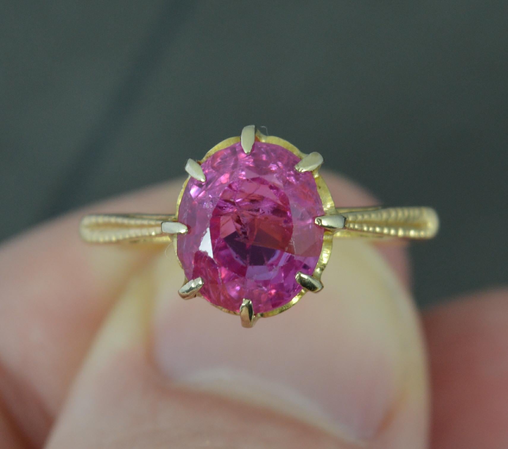 Women's Stunning Victorian No Heat Ruby and 18ct Gold Solitaire Ring