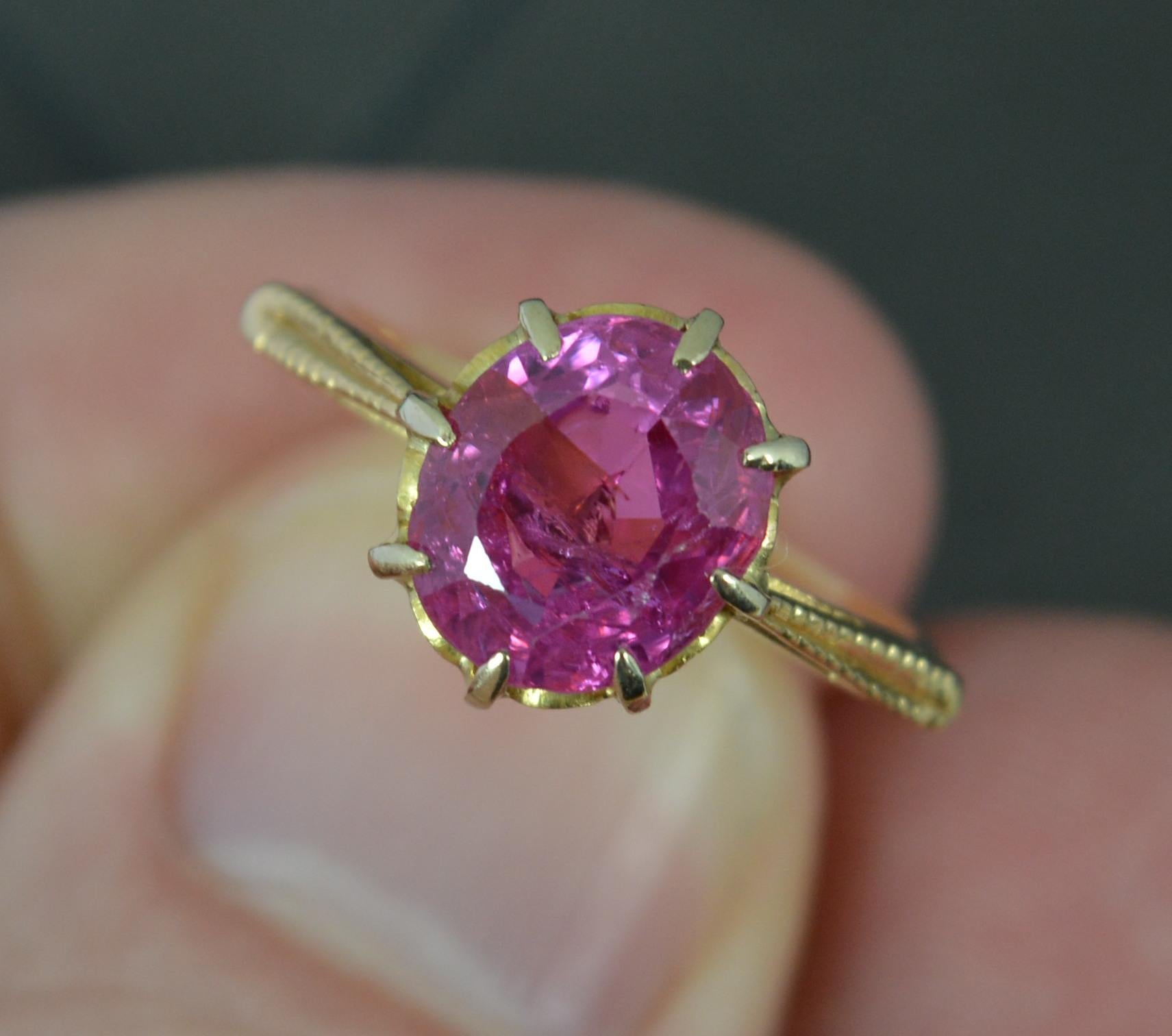 Stunning Victorian No Heat Ruby and 18ct Gold Solitaire Ring 1