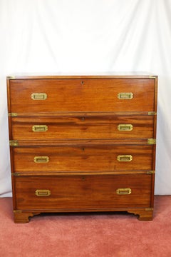 Stunning Victorian Oak Camphor Military Secretary Campaign Chest