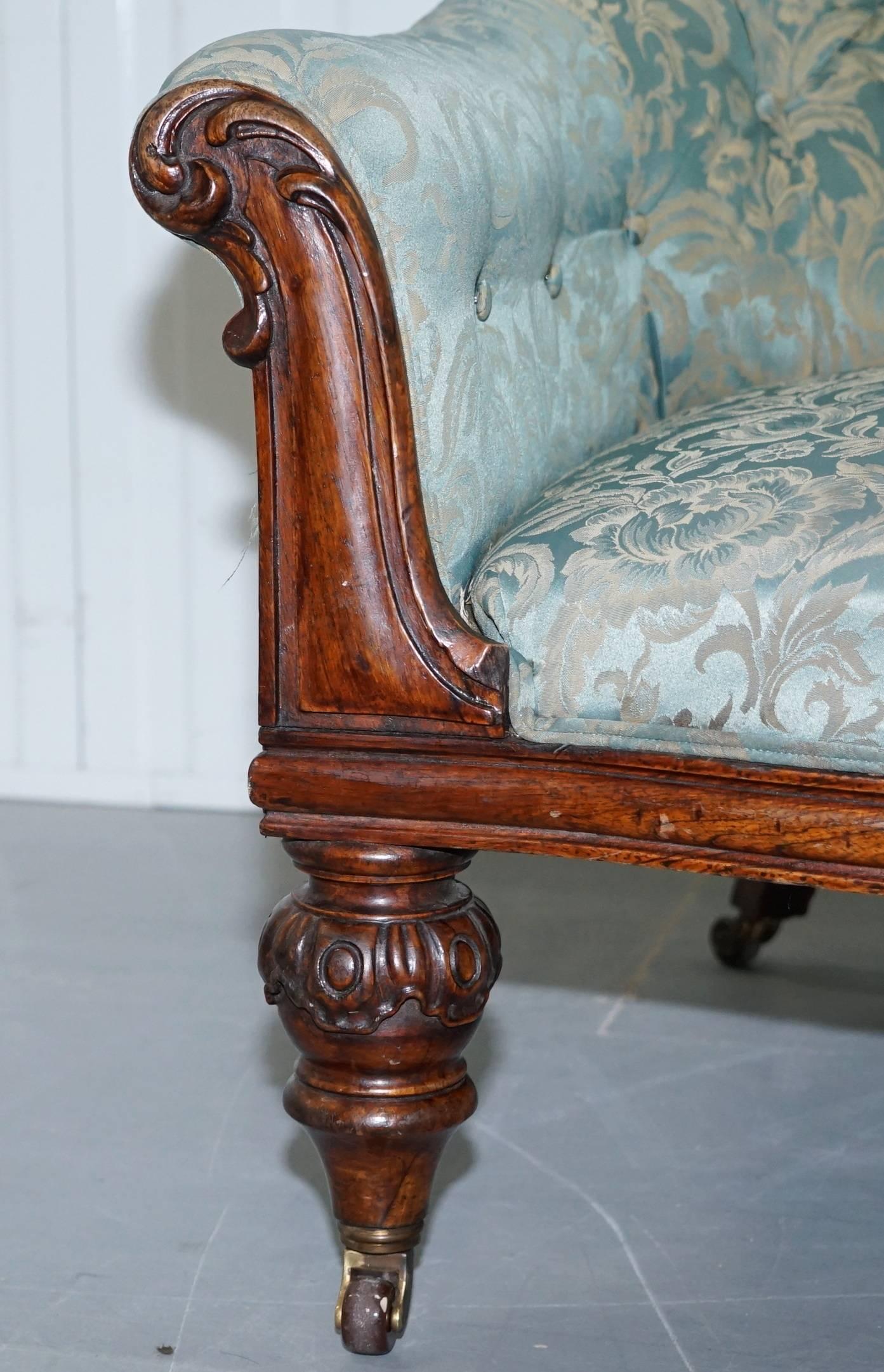Stunning Victorian Redwood and Silk Upholstered Chesterfield Button Tub Armchair 2