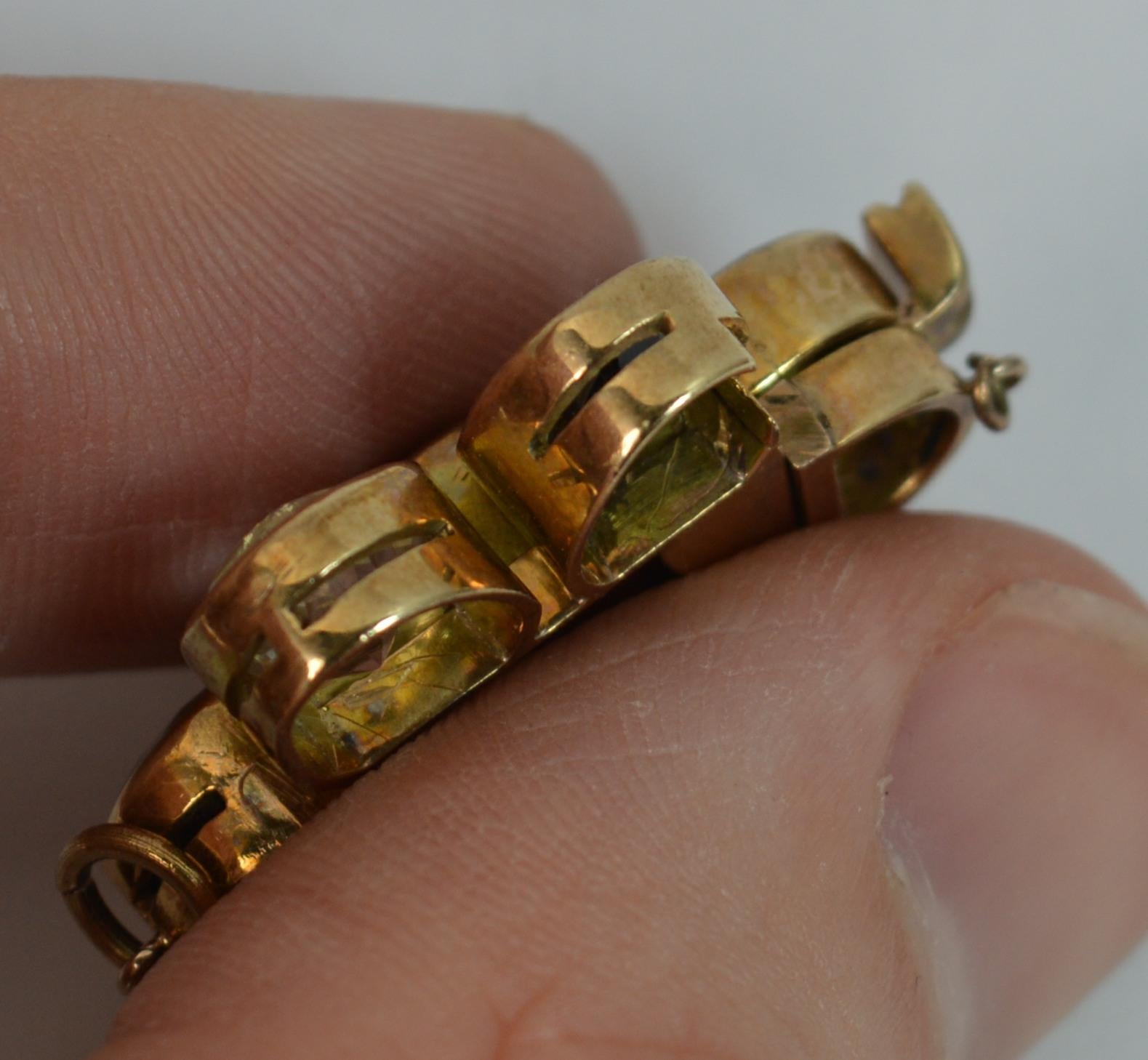 Stunning Victorian Rose Gold and Harlequin Gemstone Pendant Bracelet Clasp 2
