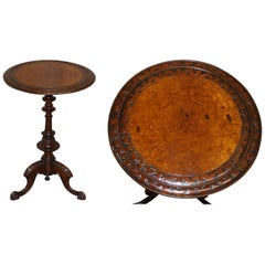 Antique Stunning Victorian Walnut Hand Carved Substantial Side Table Ornately Carved
