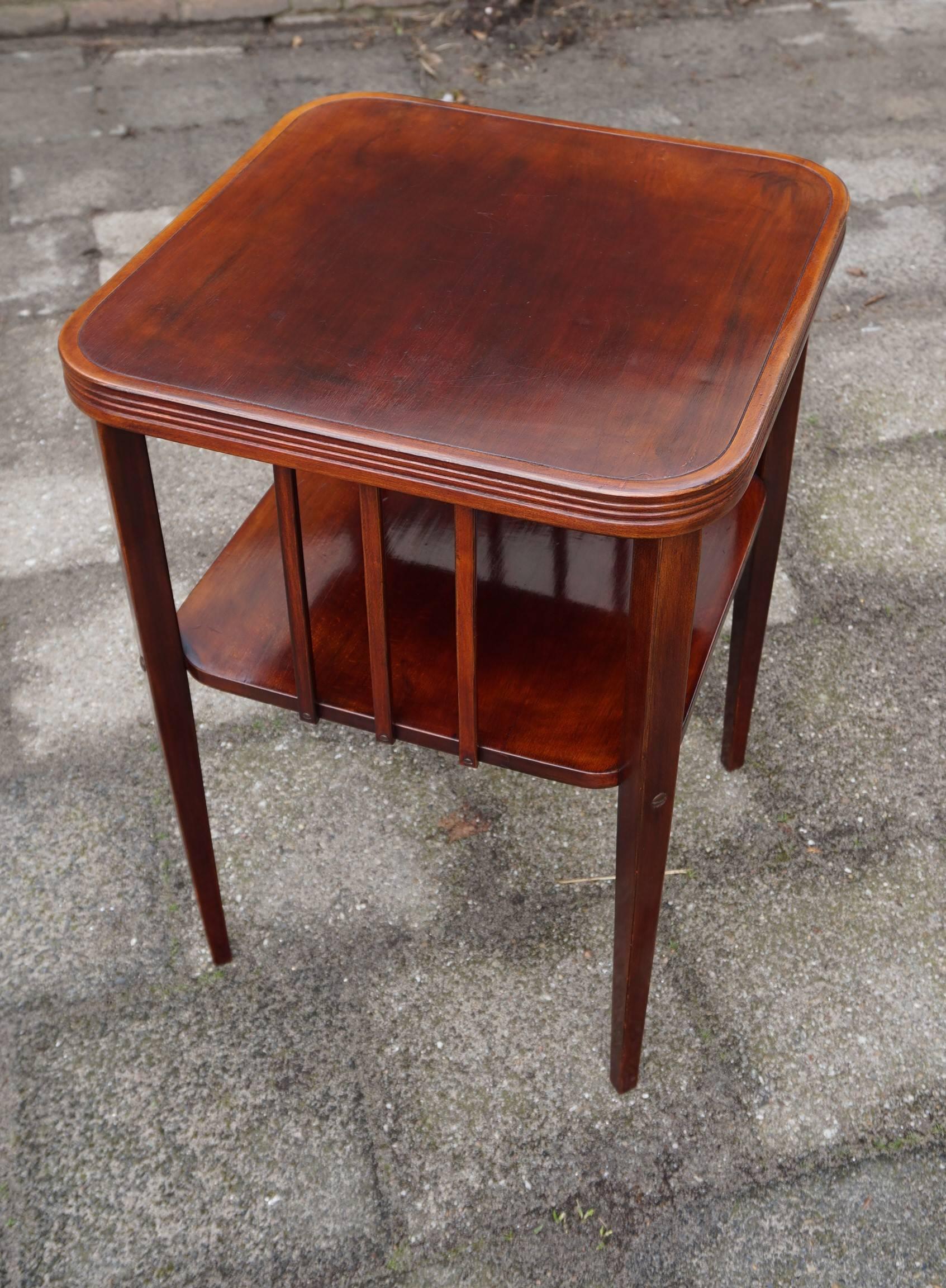 Stunning Viennese Secession Coffee, Books or End Table Wonderful Shape & Patina 6