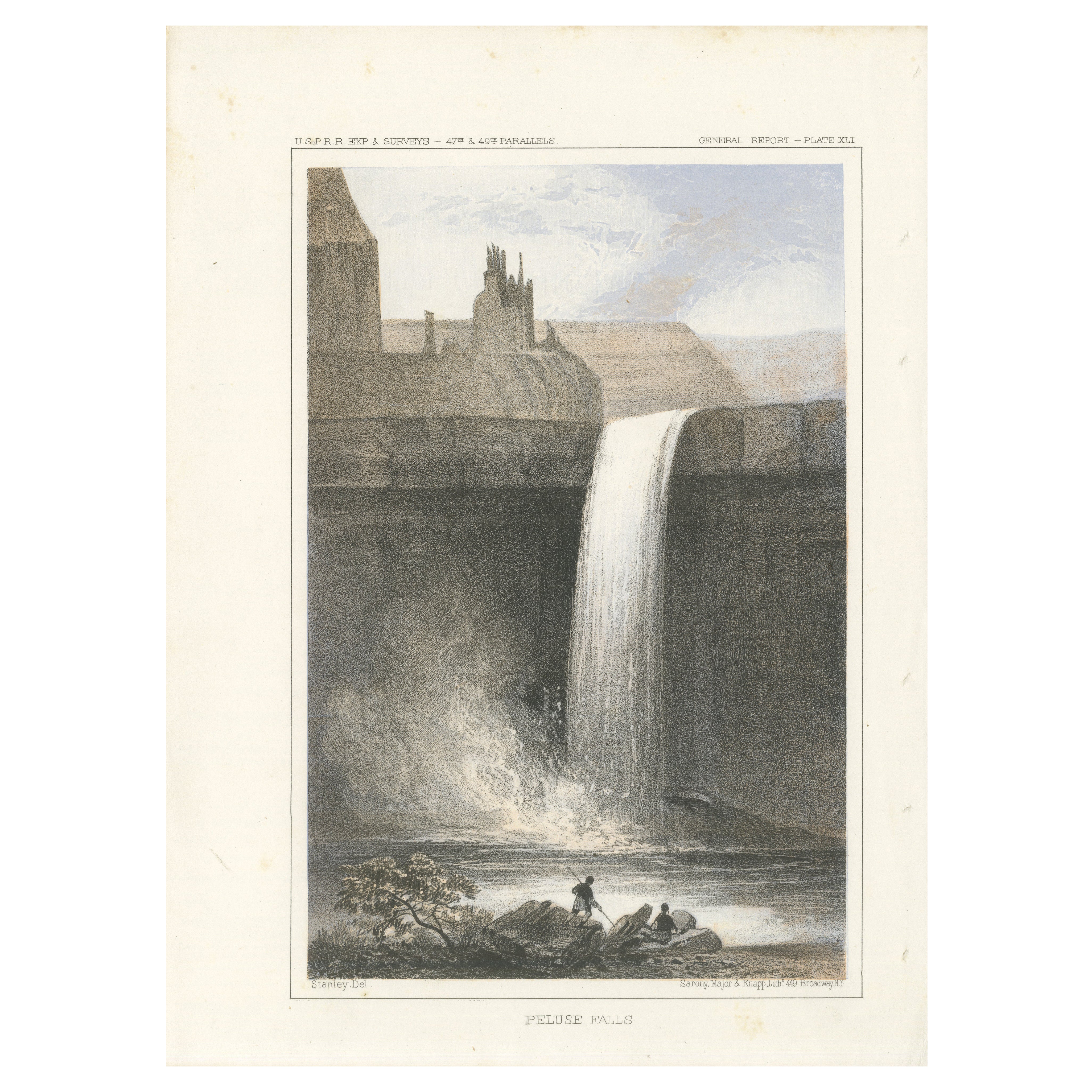 Stunning View of Palouse Falls – Scenic Cascade in Washington, 1856