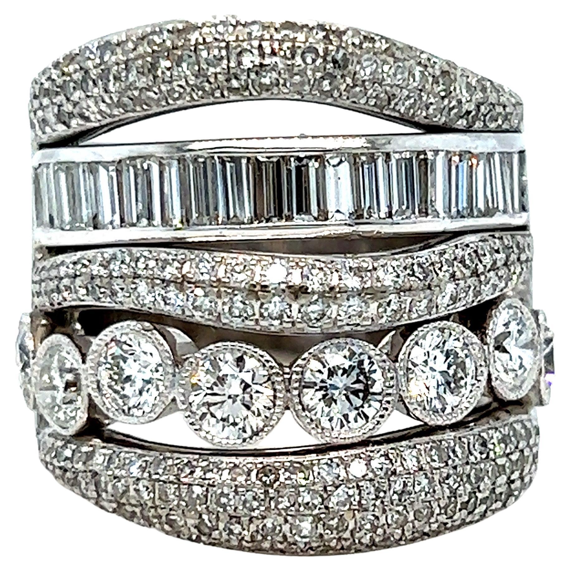 Vintage Diamond White Gold Wide Band For Sale at 1stDibs Vintage Diamond White Gold Wide Band For Sale at 1stDibs