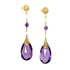 Stunning Vintage 14 Karat Yellow Gold Drop Earrings