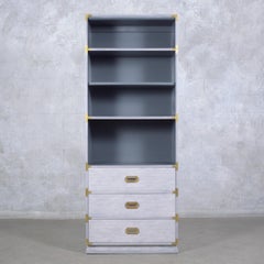 Stunning Vintage 1960s Campaign Style Bookshelf