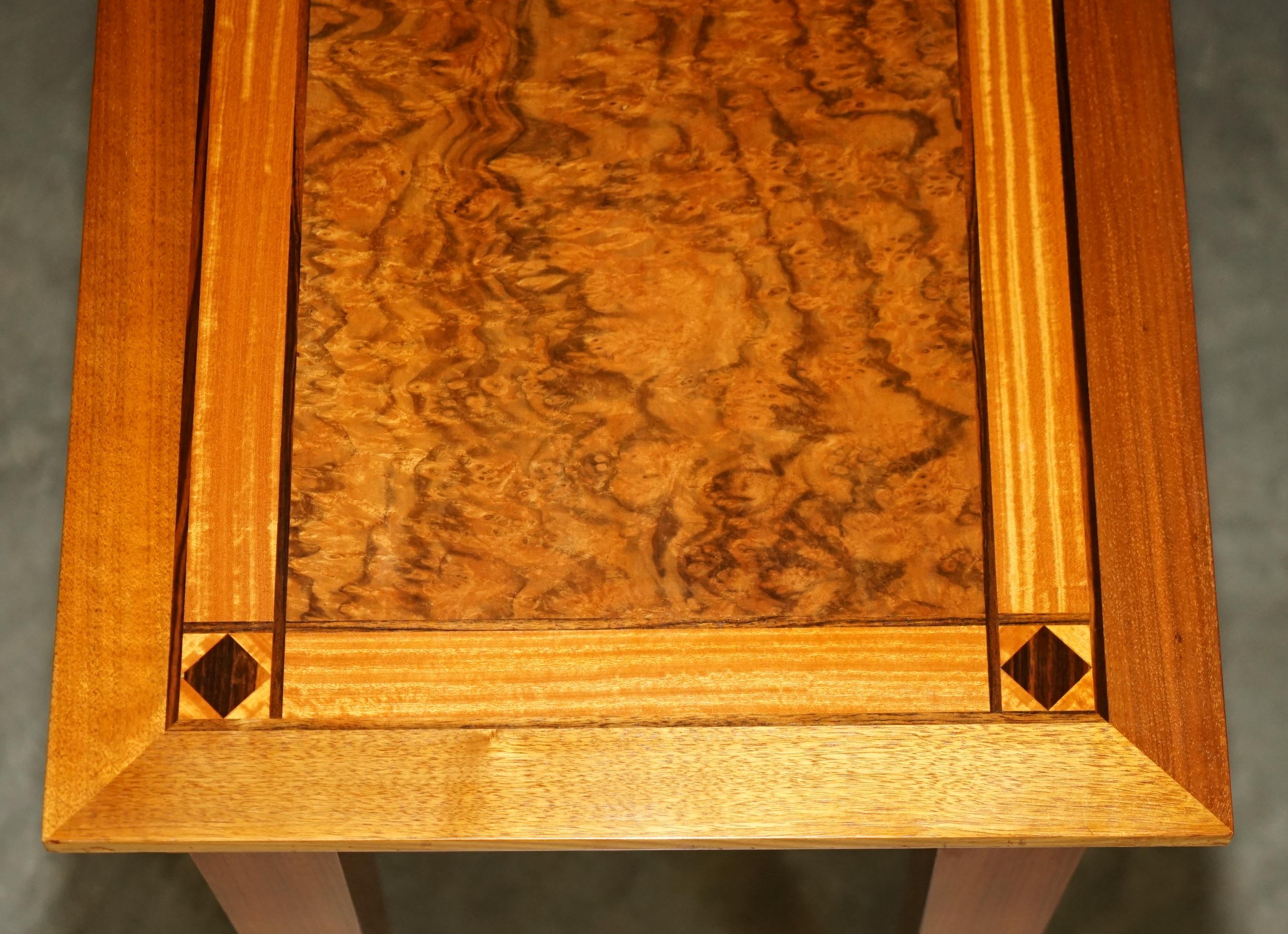 STUNNiNG VINTAGE 1994 DAVID LINLEY BURR WALNUT AMBOYNA WOOD CONSOLE TABLE en vente 6