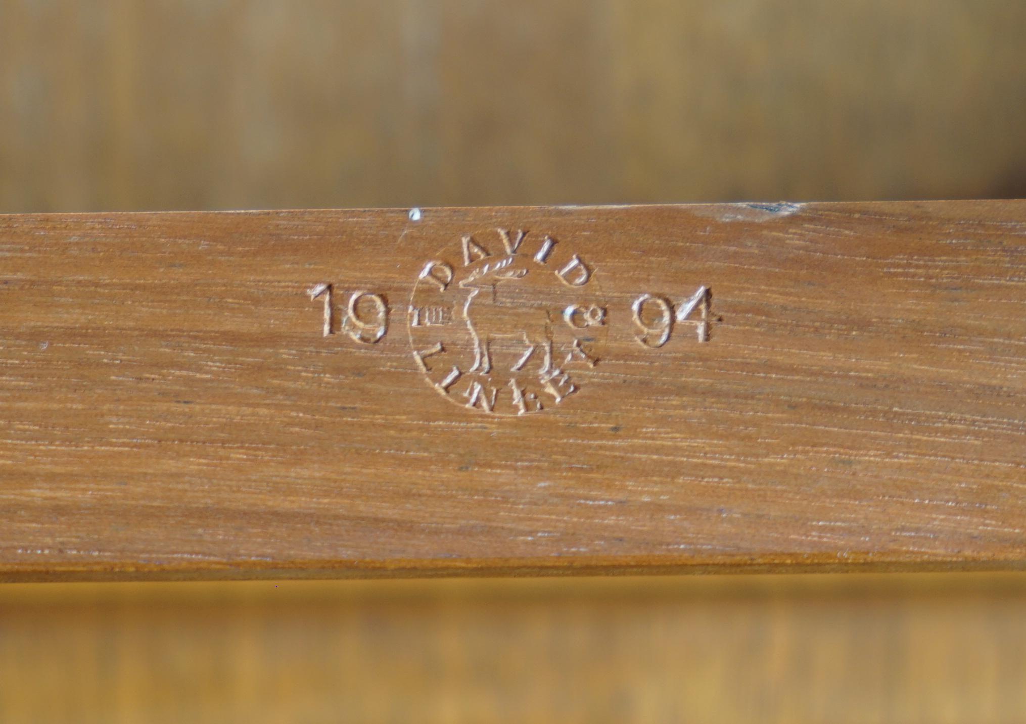 STUNNiNG VINTAGE 1994 DAVID LINLEY BURR WALNUT AMBOYNA WOOD CONSOLE TABLE en vente 12
