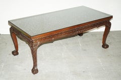 STUNNING VINTAGE ANGLO INDIAN HAND CARVED HARDWOOD EiGHT PERSON DINING TABLE 8