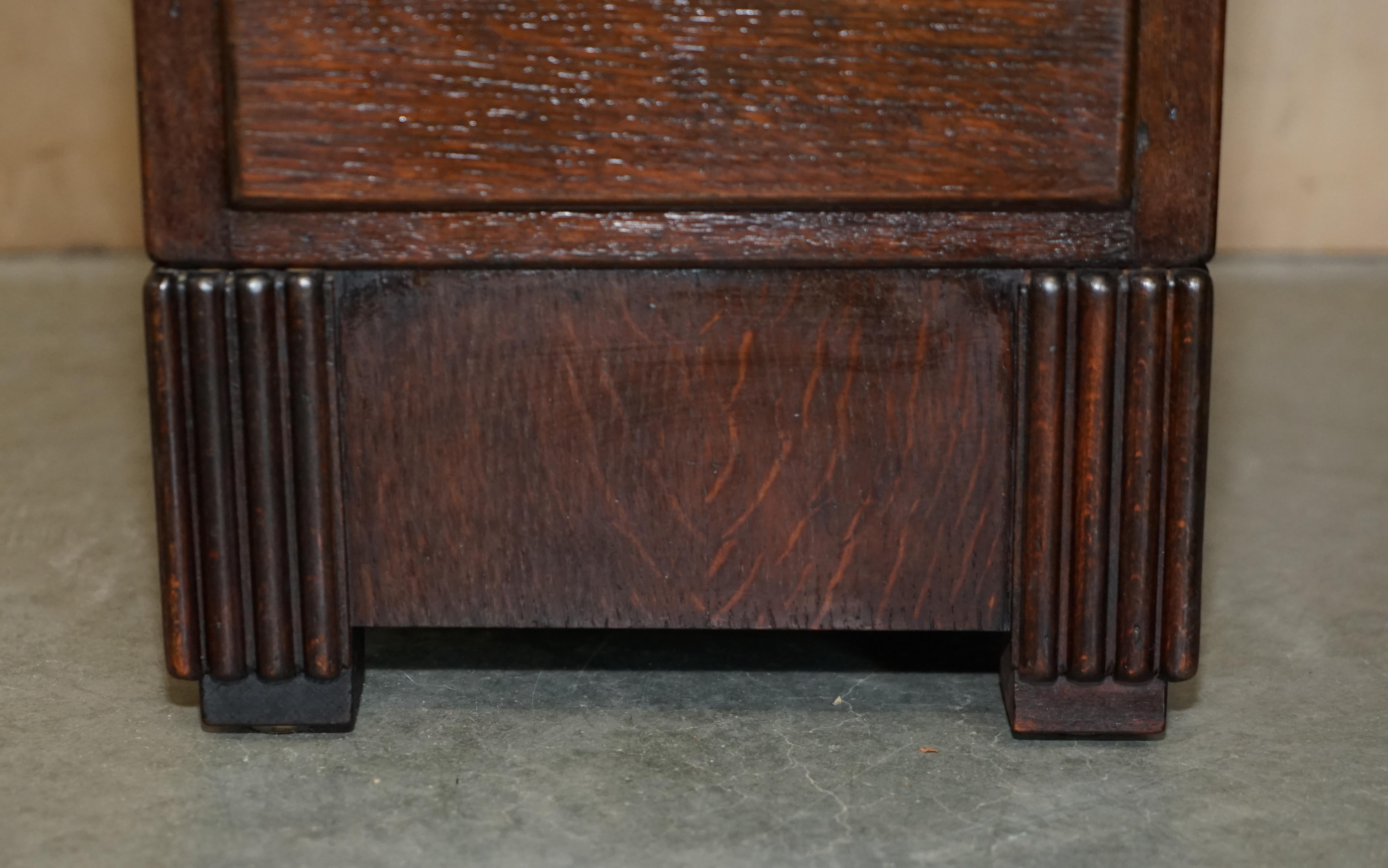 STUNNING ViNTAGE ART DECO CIRCA 1930er Jahre OAK & BURR WALNUT DRESSING TABLE + MIRROR im Angebot 3