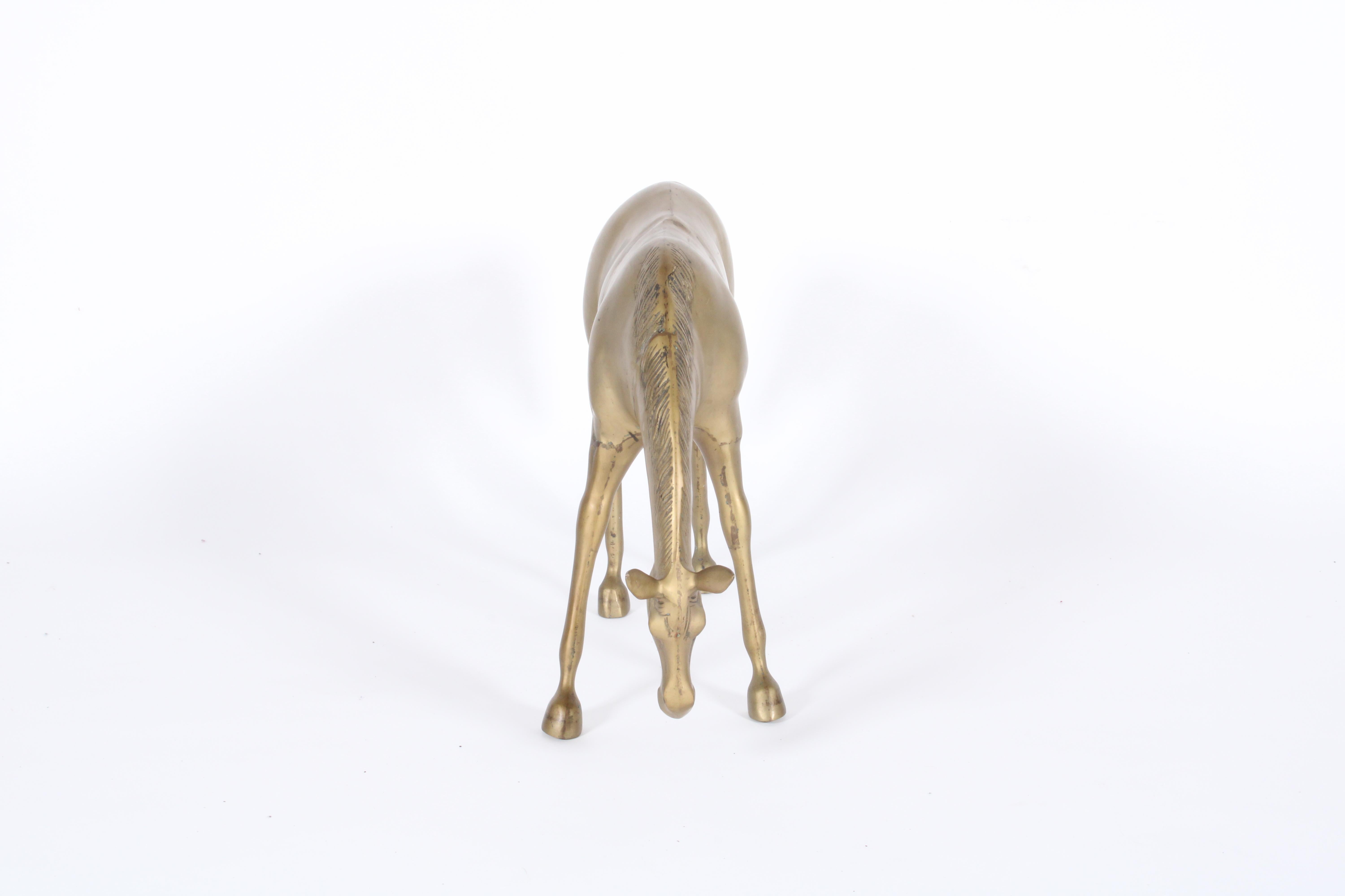 Stunning Vintage Artisan Decorative Brass Horse Sculpture  For Sale 2