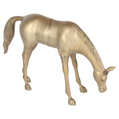 Stunning Retro Artisan Decorative Brass Horse Sculpture 