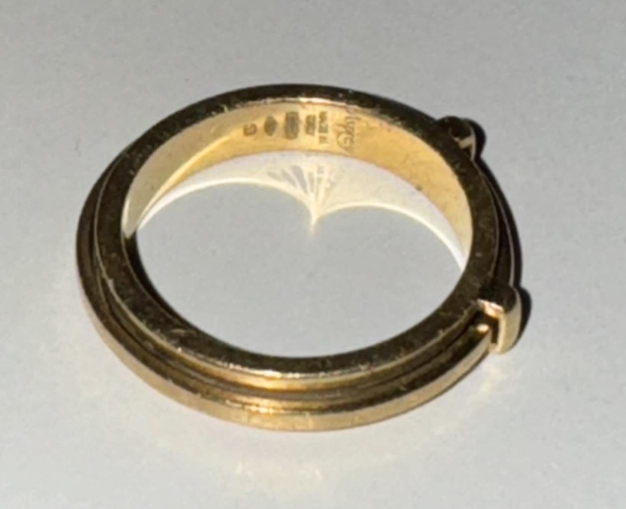 Femenino o masculino impresionante anillo de oro 18 quilates repujado fabricado en italia estampado en venta